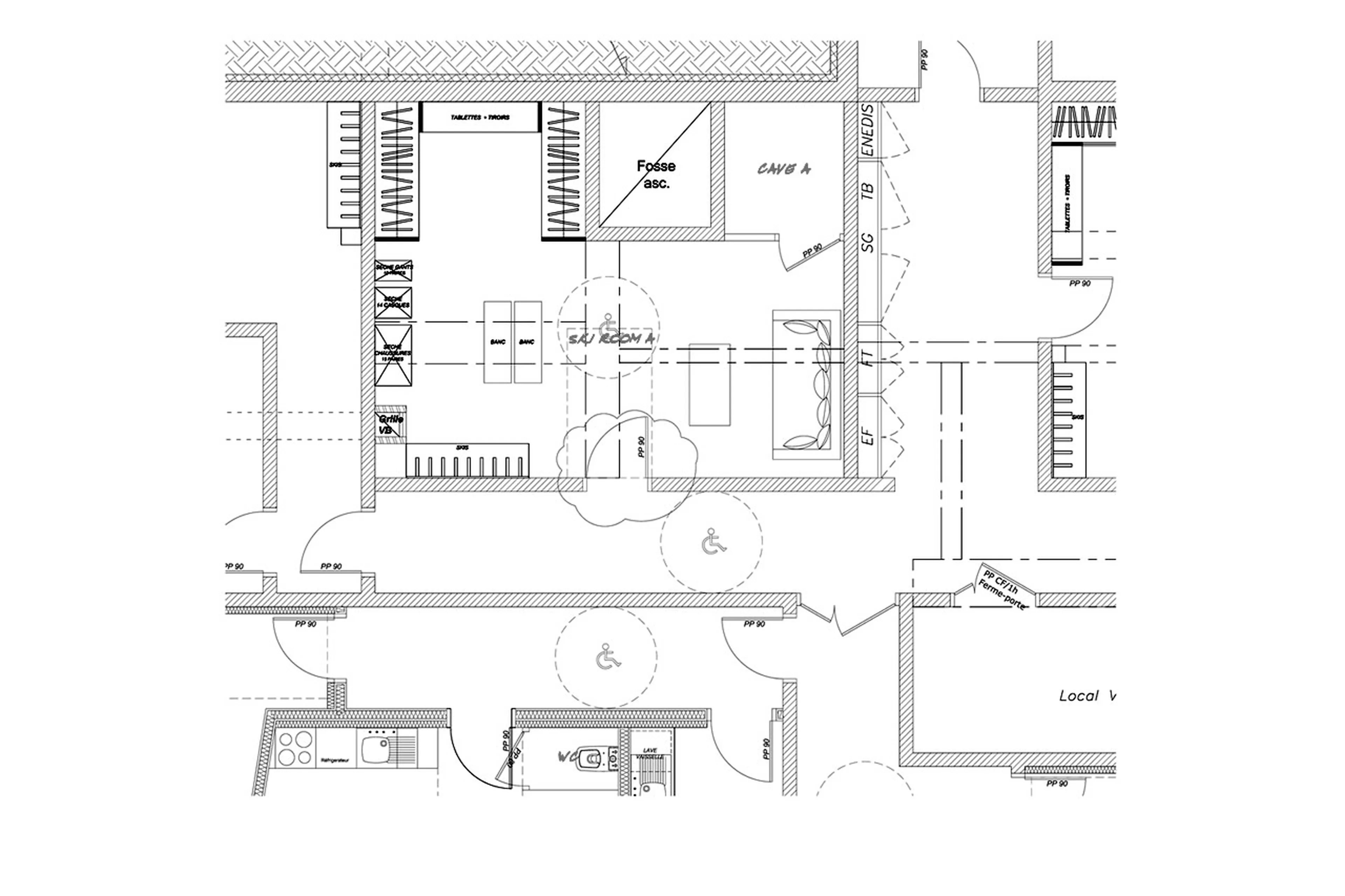 Level 1 floor plan of Chalet Orlov in Val Thorens