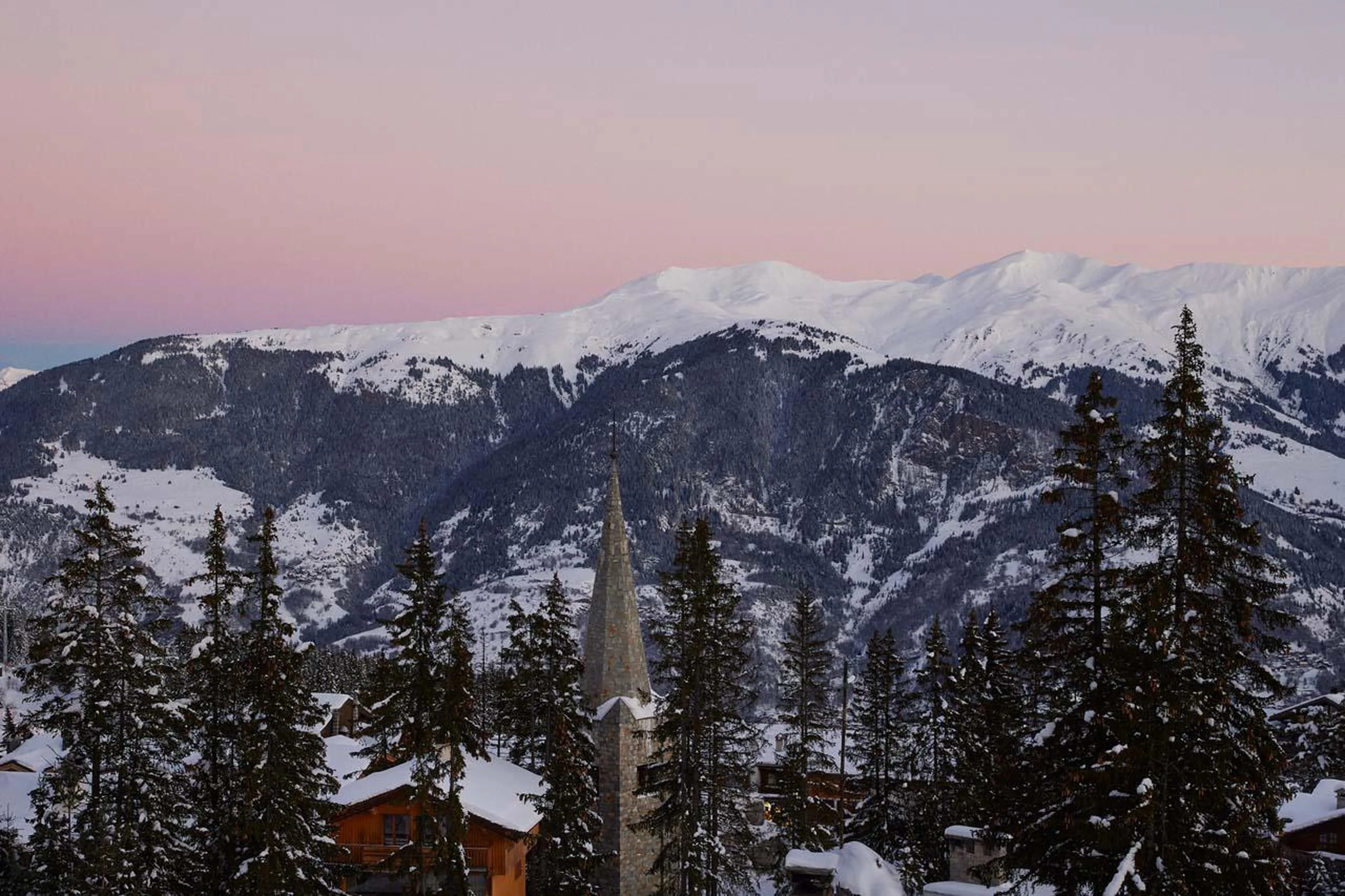 View from balcony at Chalet Ormello in Courchevel 1850