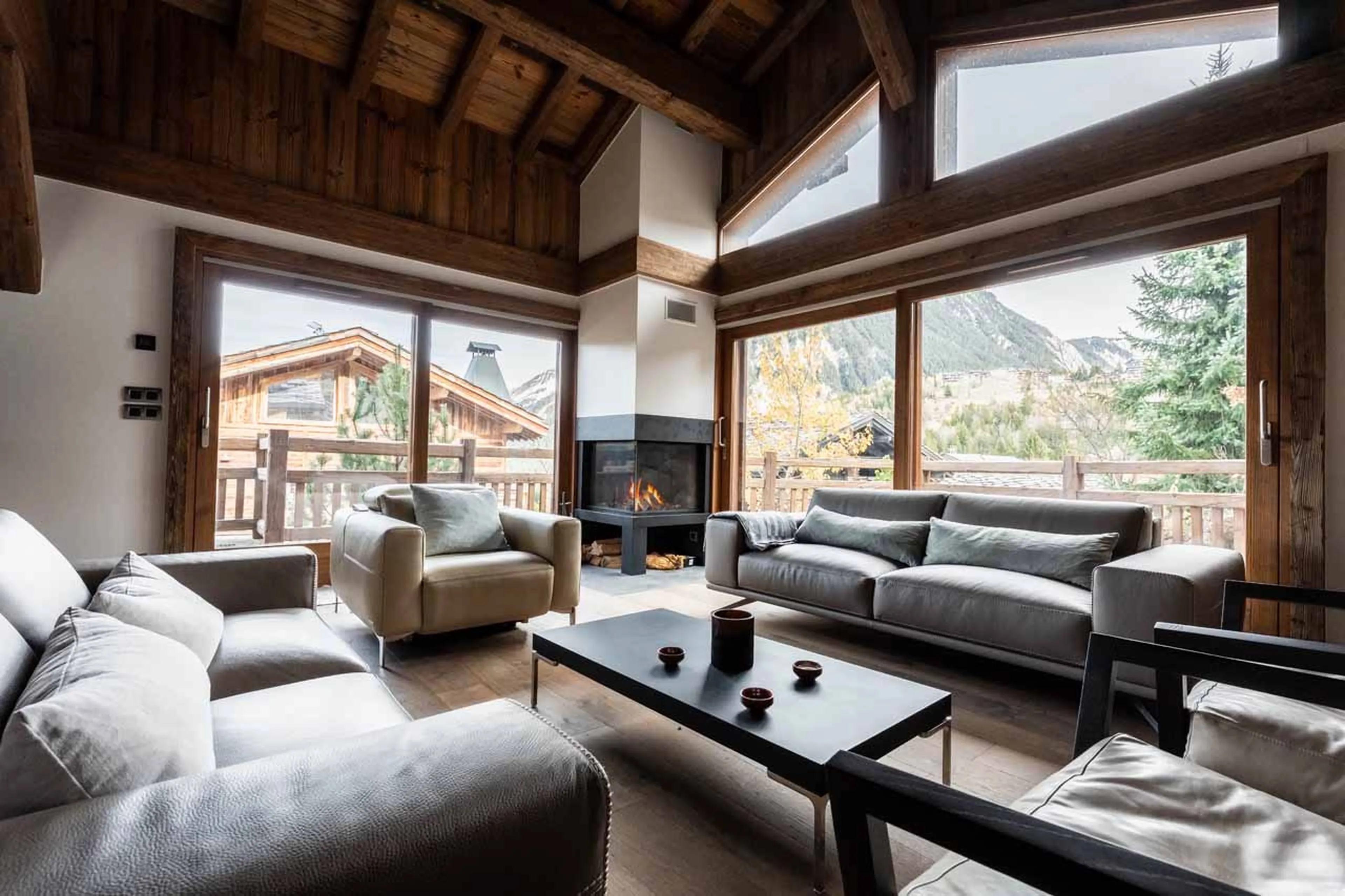 Living area at Chalet Orrana in Courchevel 1550