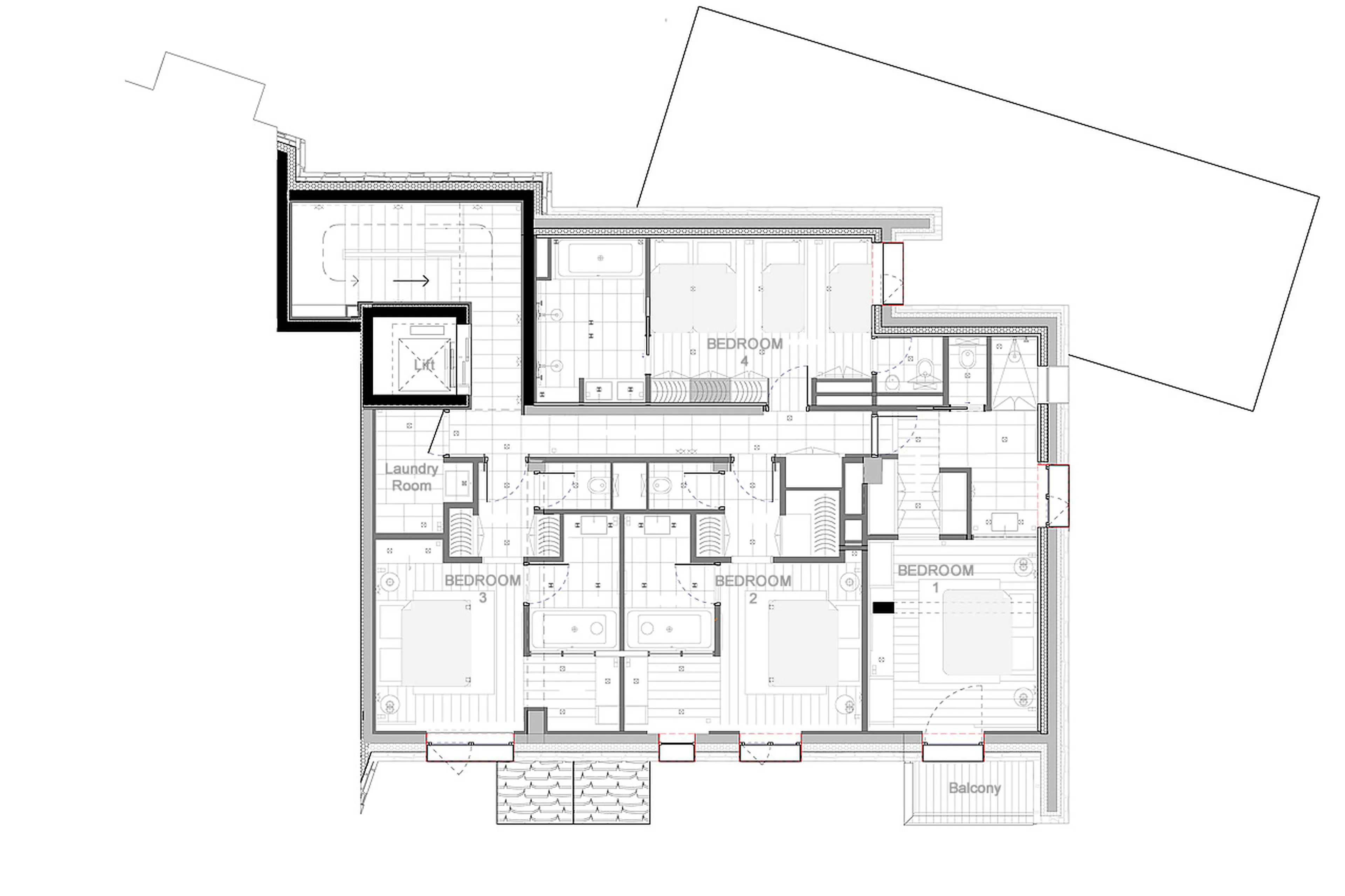 Level 1 floor plan of Chalet Orso in Val d Isere