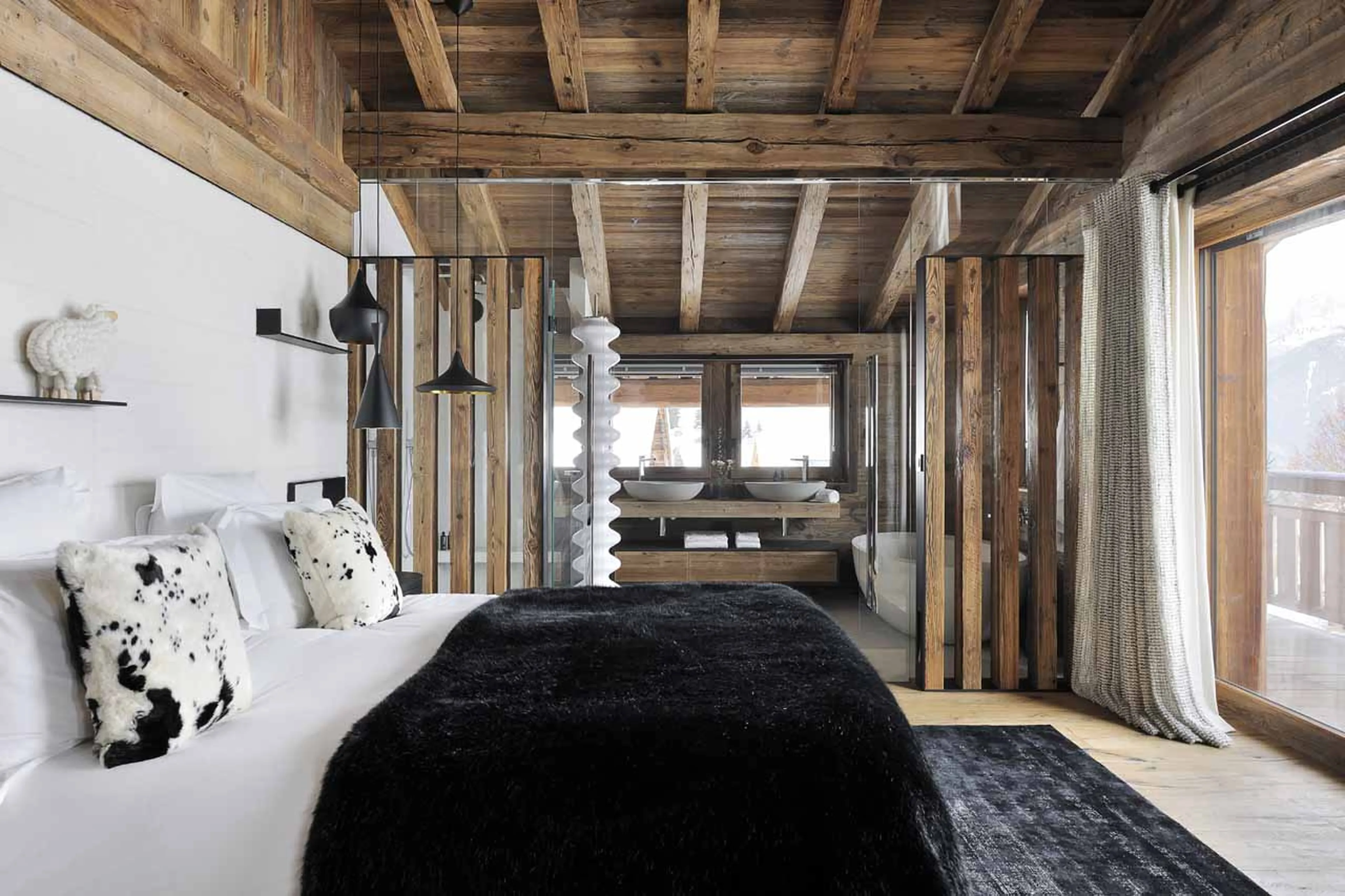 Bedroom one at Chalet Otoctone in Megeve
