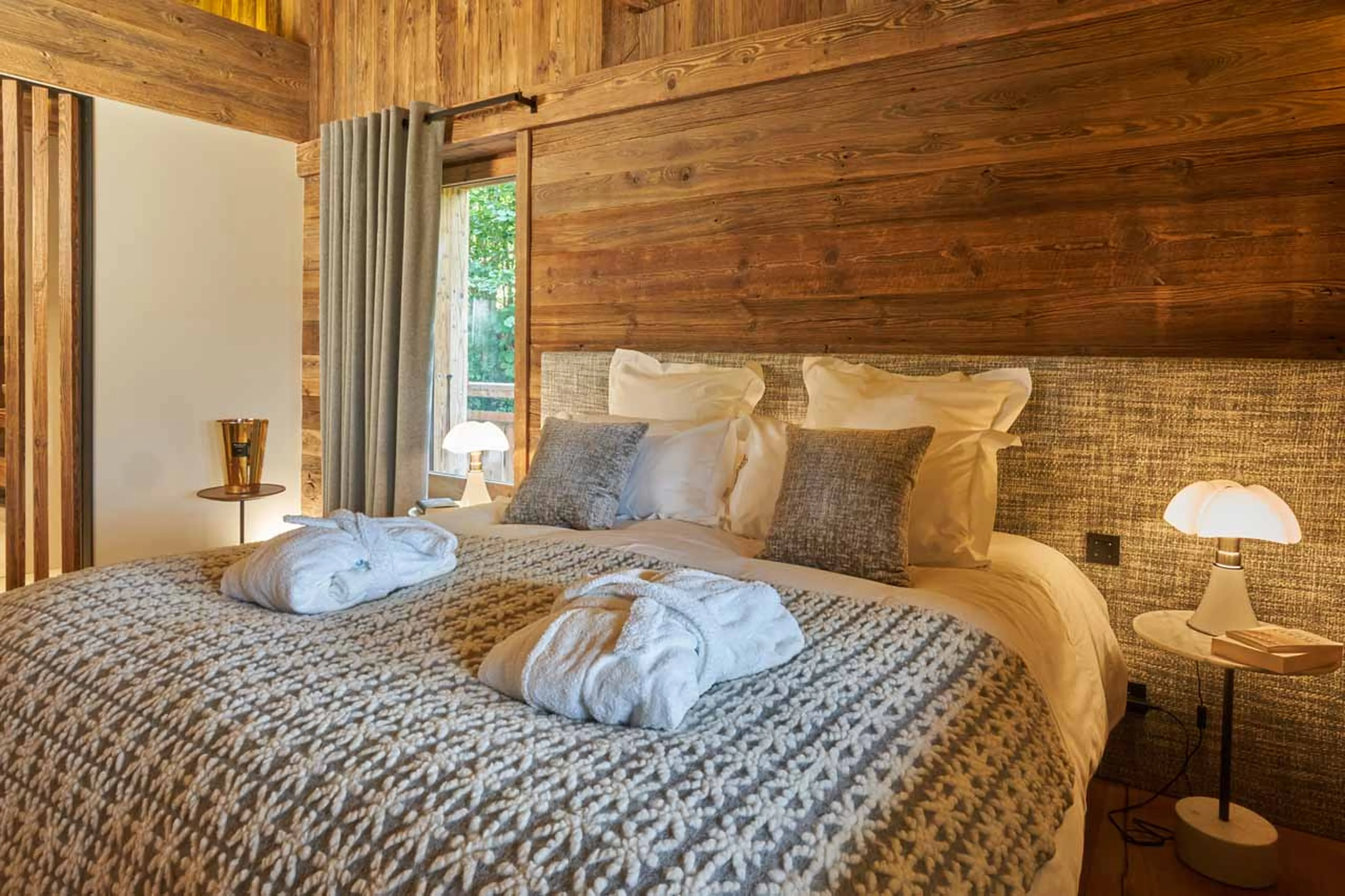 Bedroom two in summer at Chalet Otoctone in Megeve