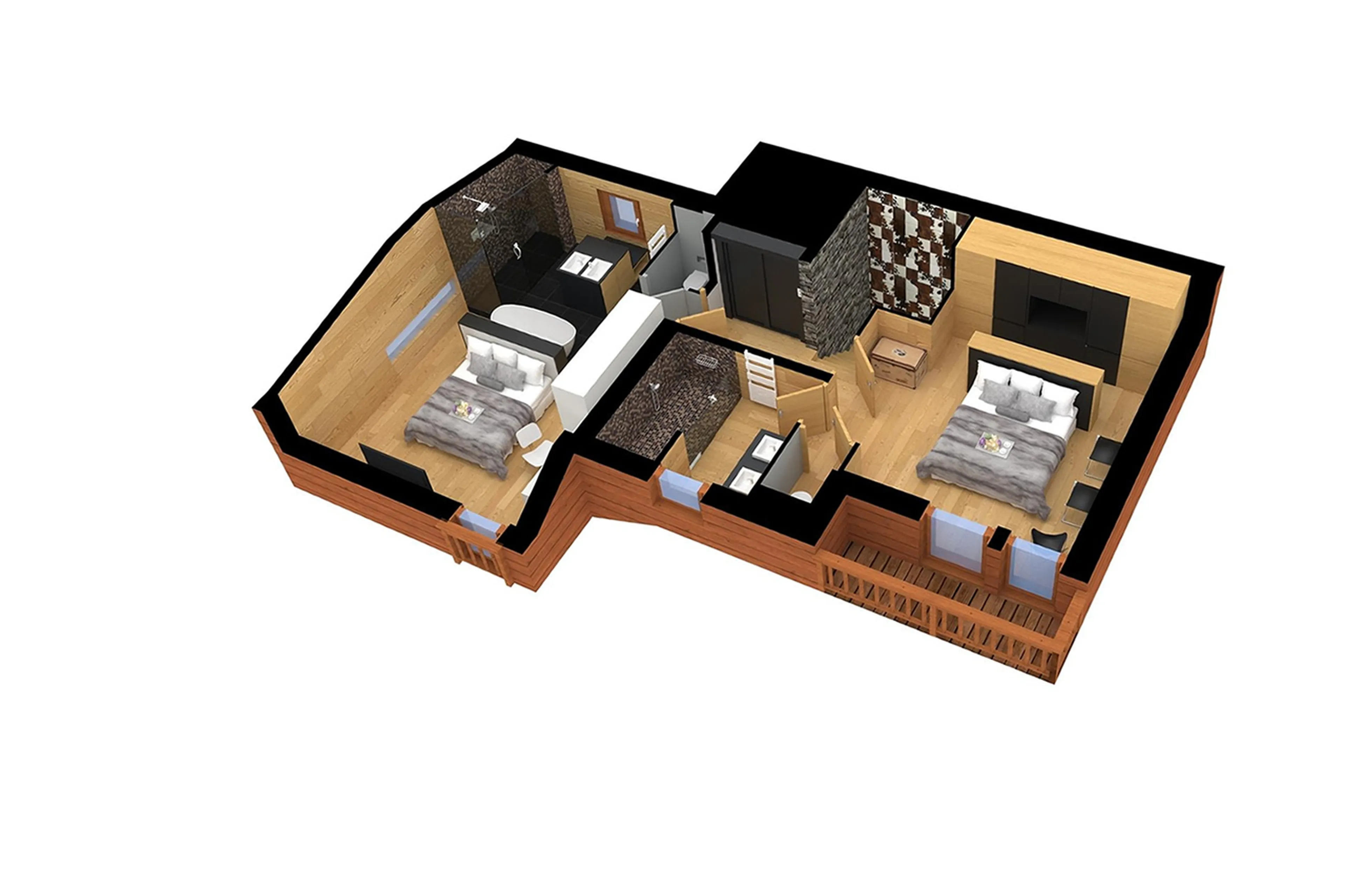 Level 2 floor plan of Chalet Overview in Courchevel 1650