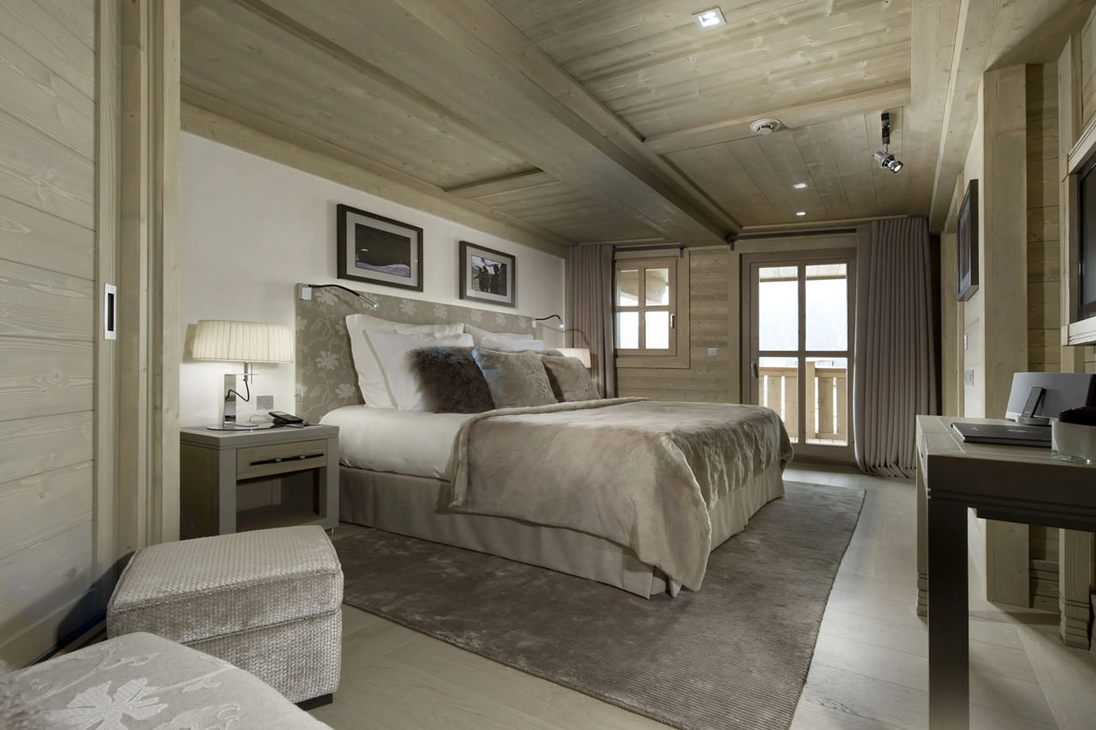 Bedroom two at Chalet Panmah in Courchevel 1850