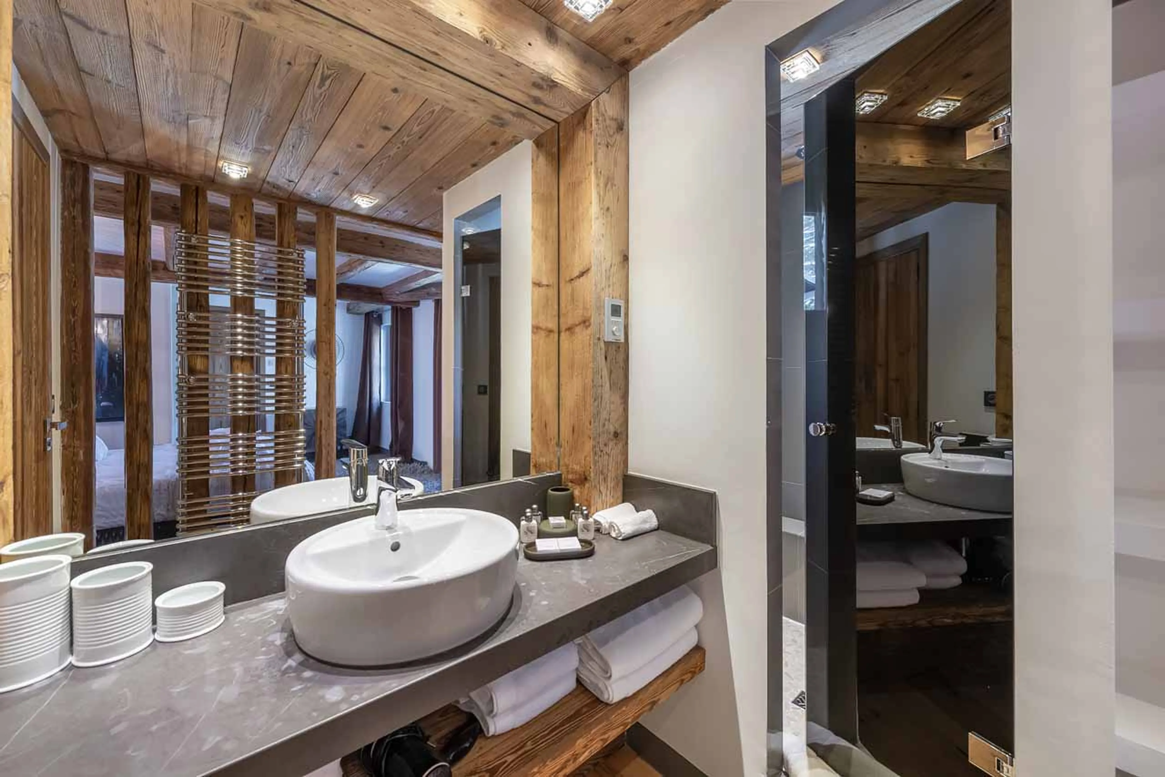 Shower room two at Chalet Le Papillon in Val d'Isere
