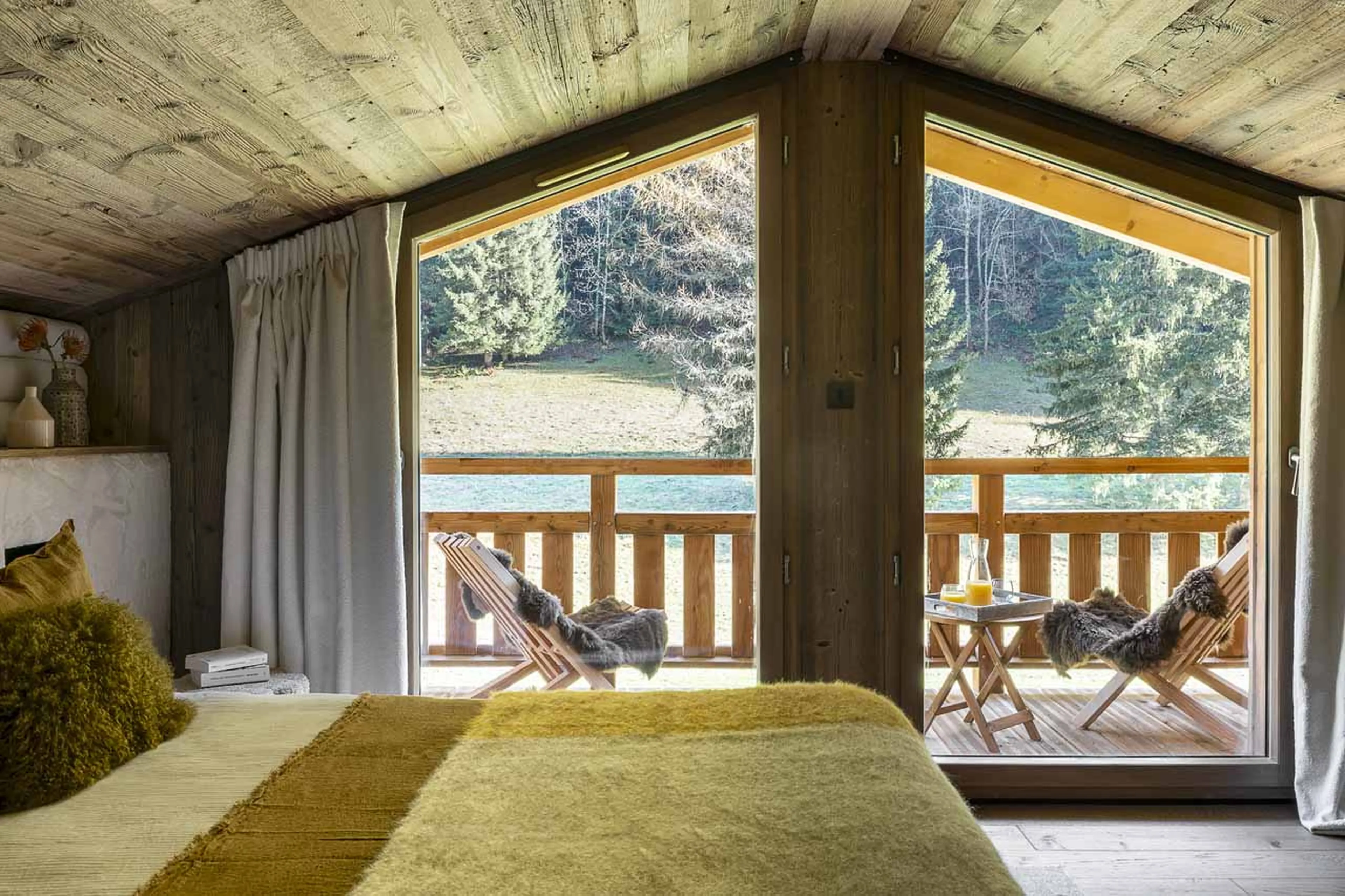 Bedroom 1 balcony at Chalet Patagonia in Chamonix