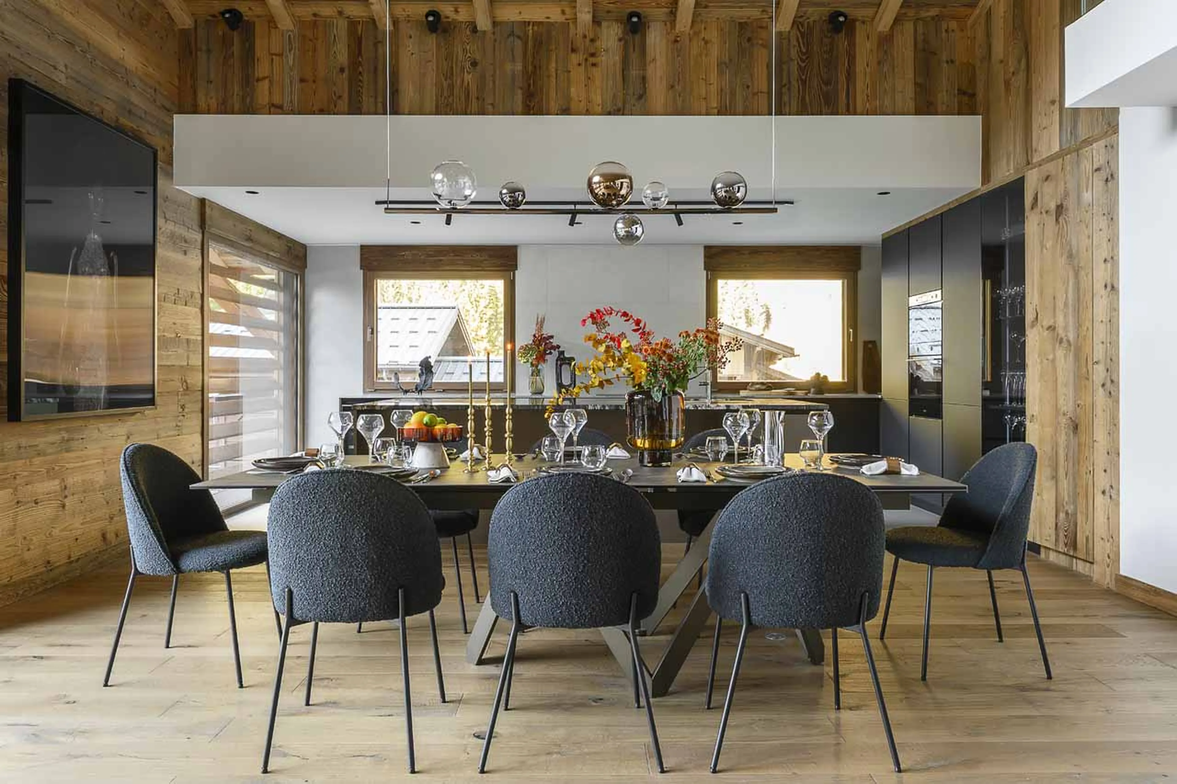 Dining area at Chalet Patagonia in Chamonix