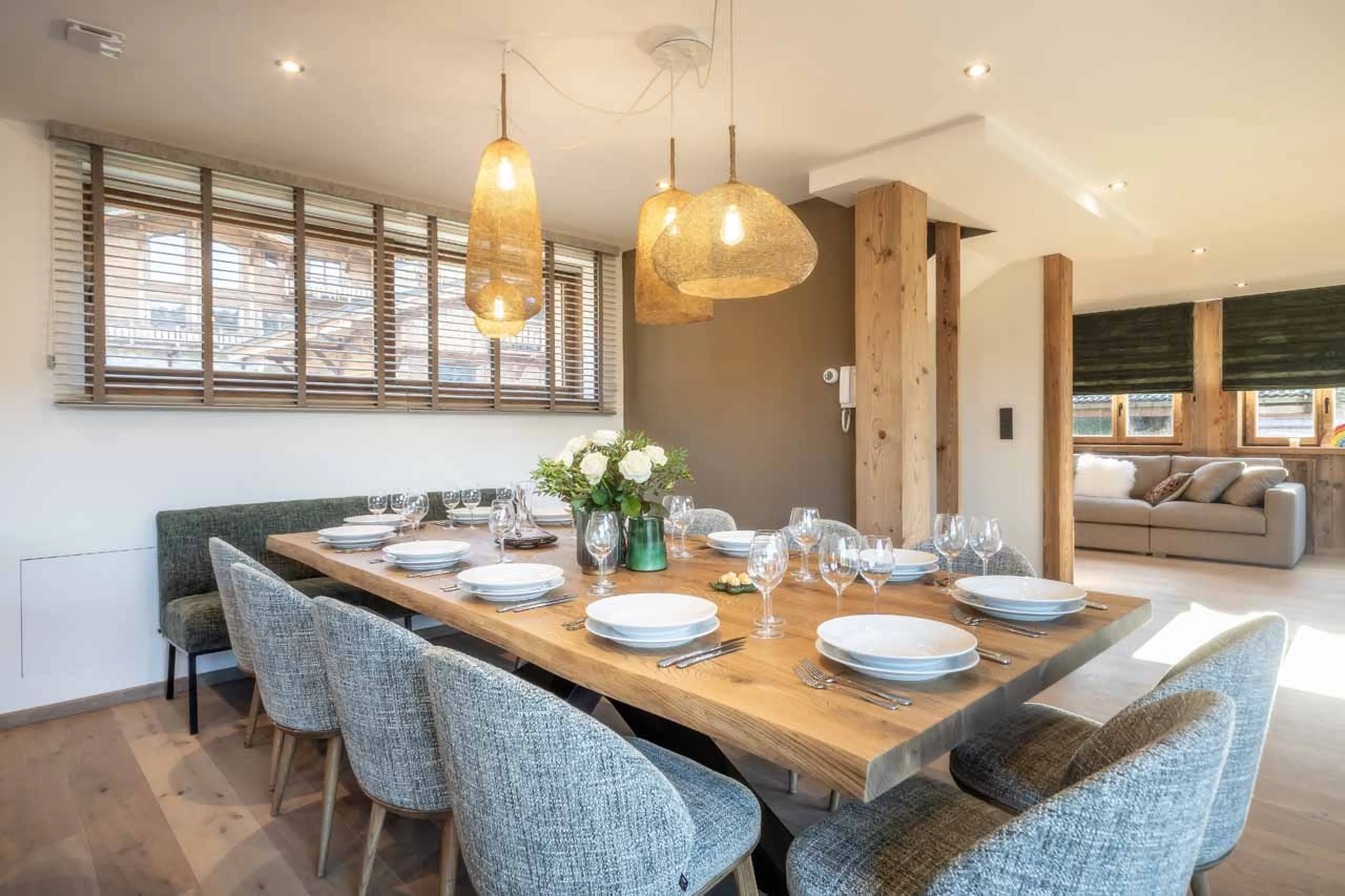 Dining area at Chalet Pavot in Morzine