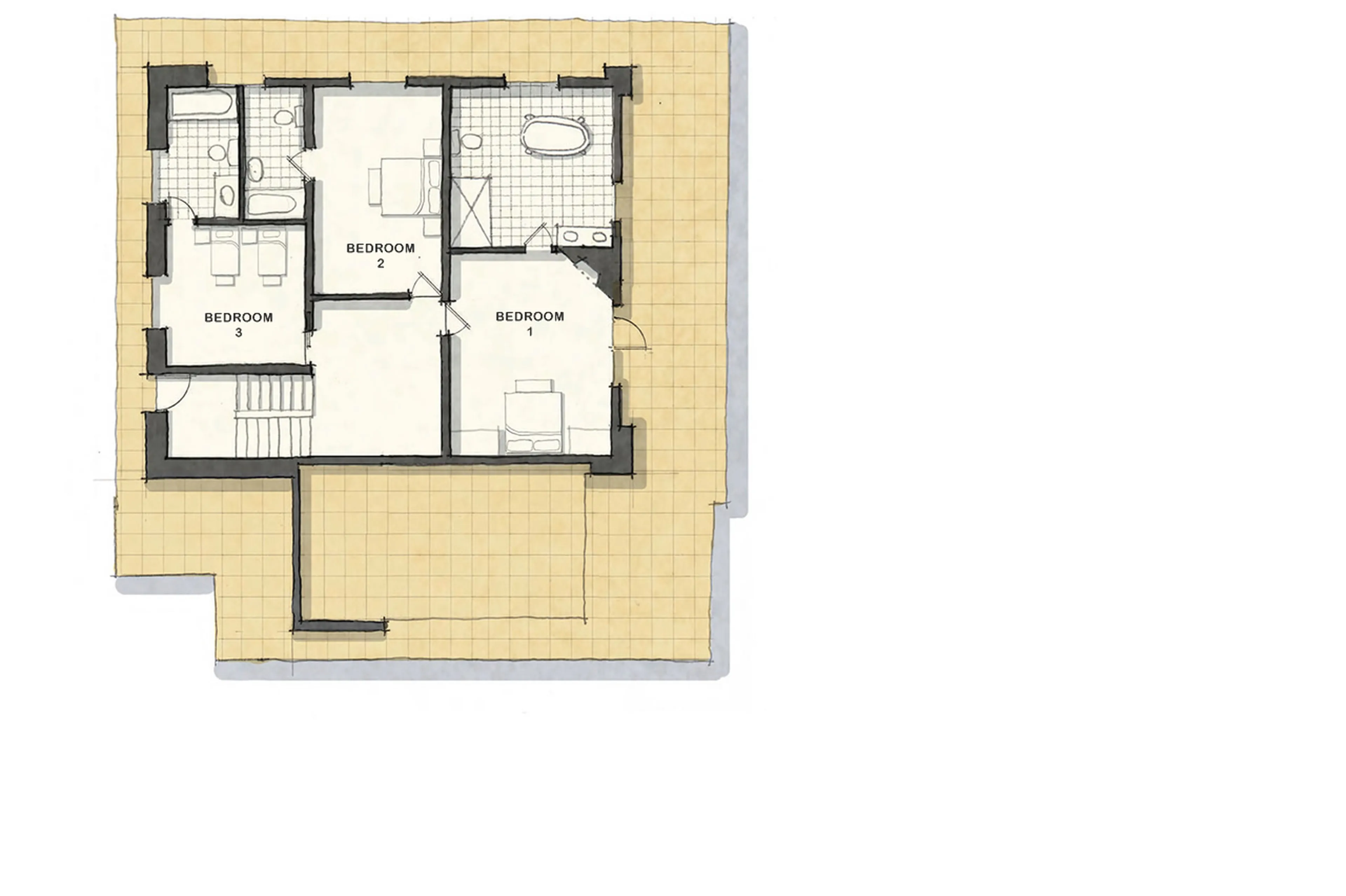 Second floor of Chalet Pelerin in Le Miroir