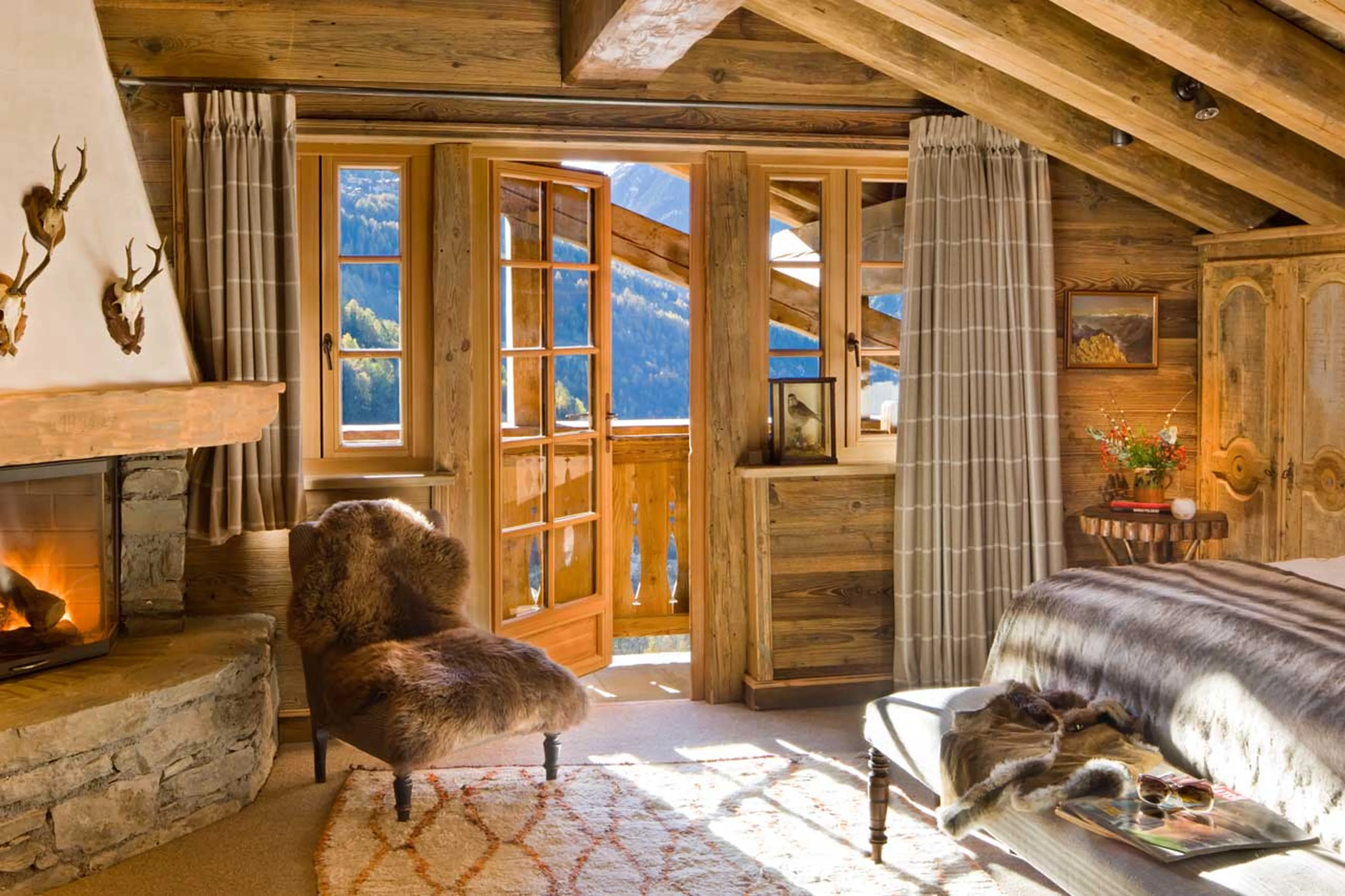 Bedroom one at Chalet Pelerin in Le Miroir