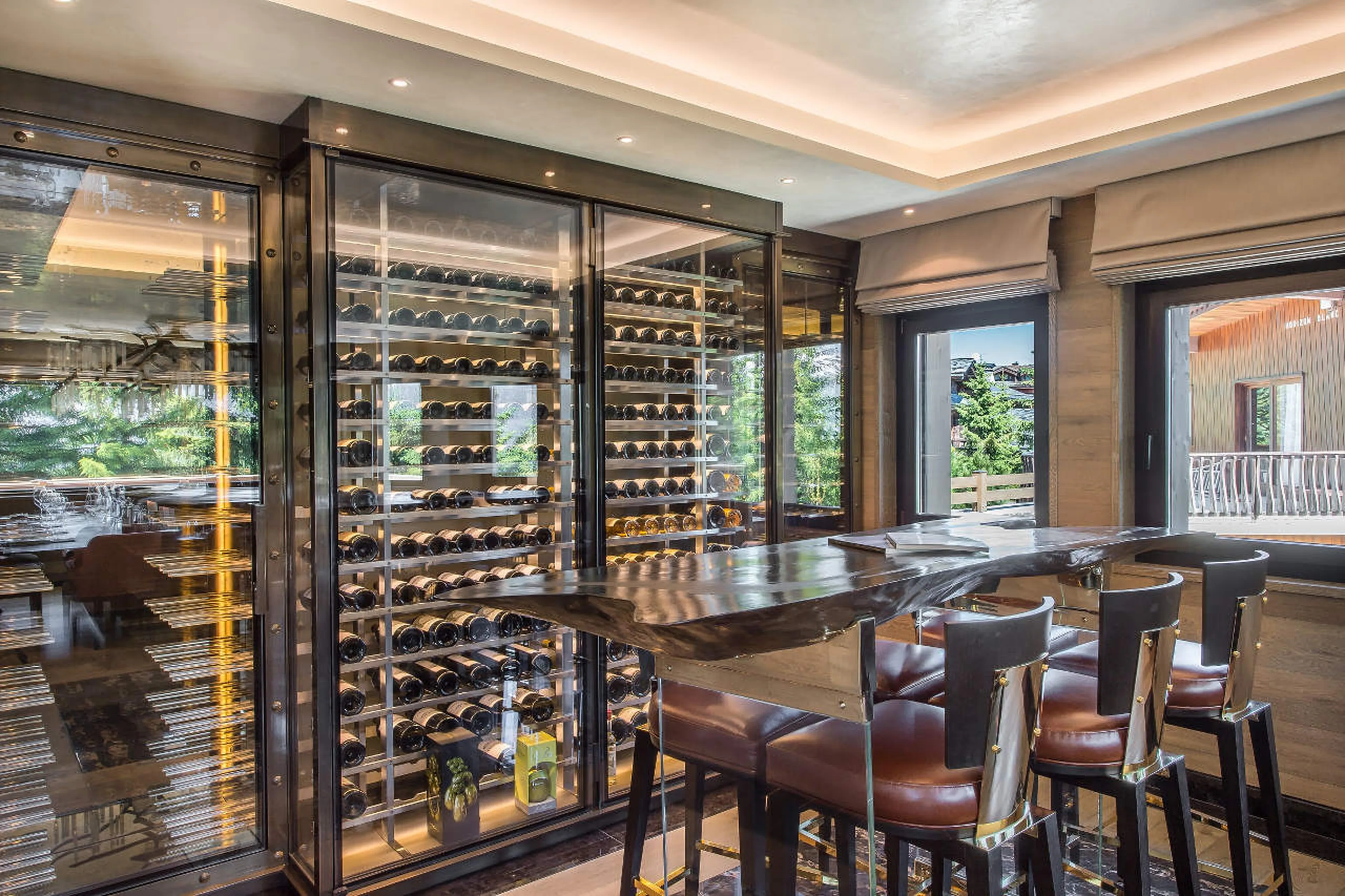 Bar with wine cellar in Chalet Perce Neige, Courchevel 1850