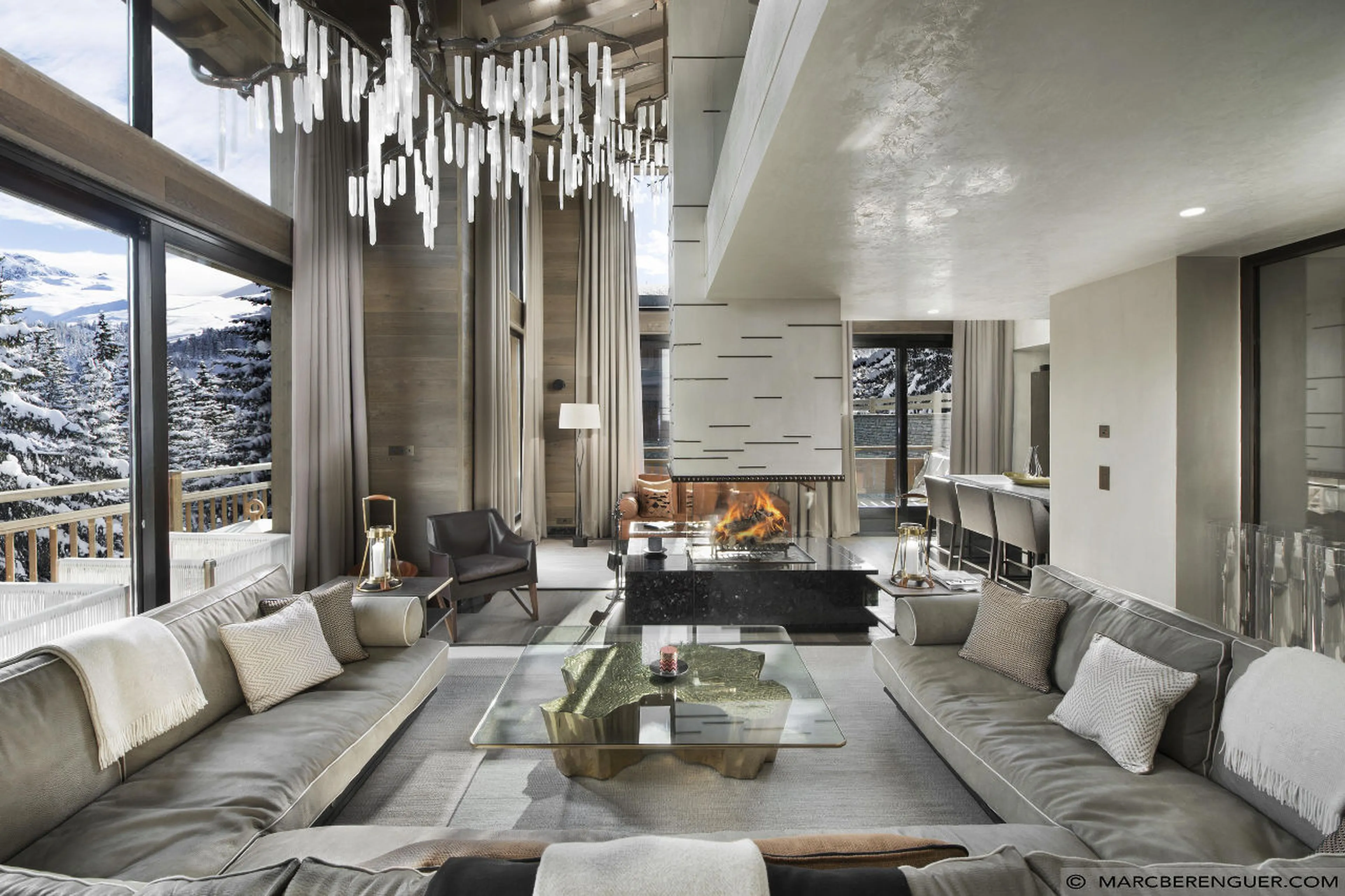 Stylish living area of Chalet Perce Neige in Courchevel 1850