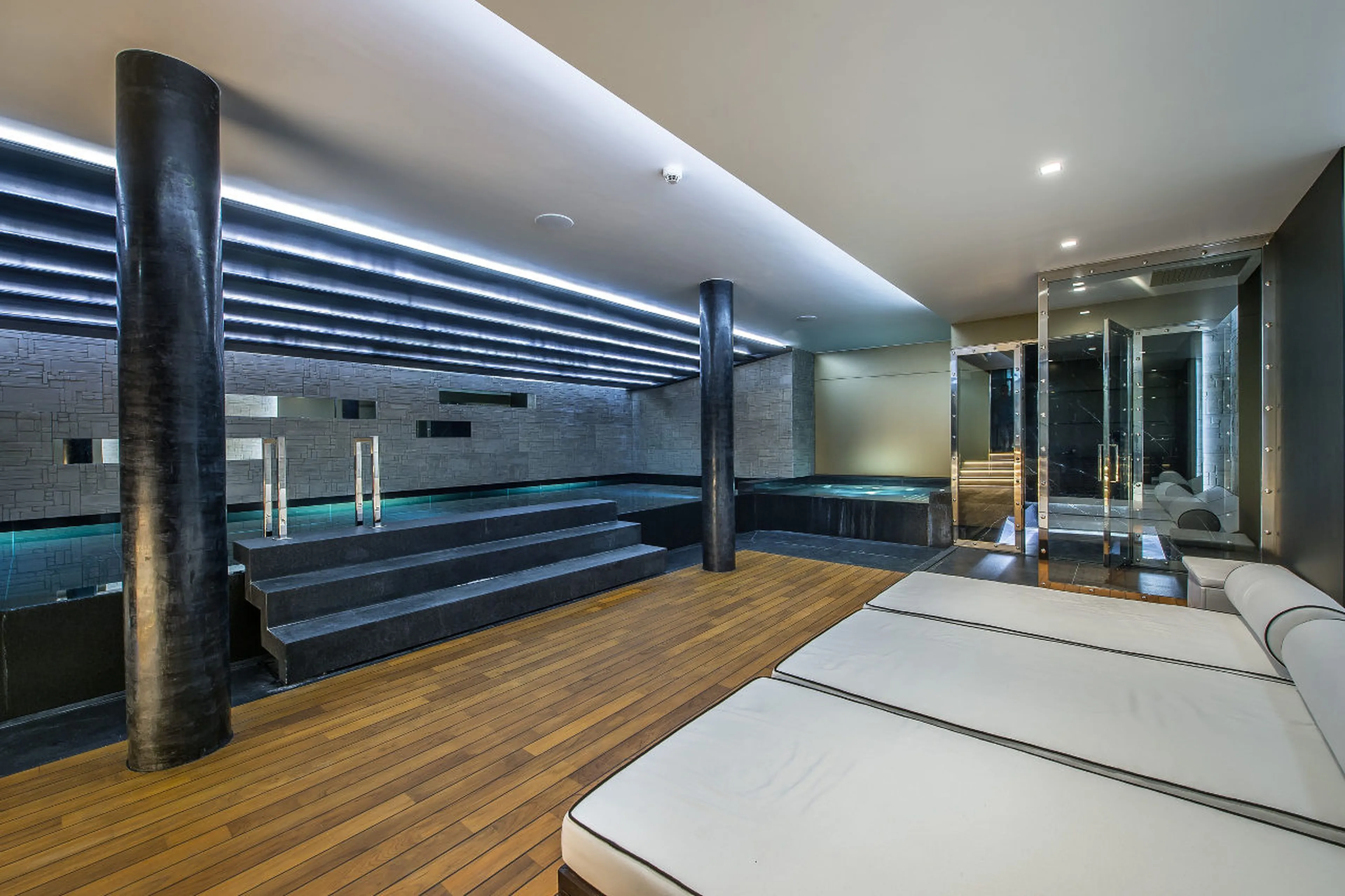 Exemplary wellness area in Chalet Perce Neige, Courchevel 1850