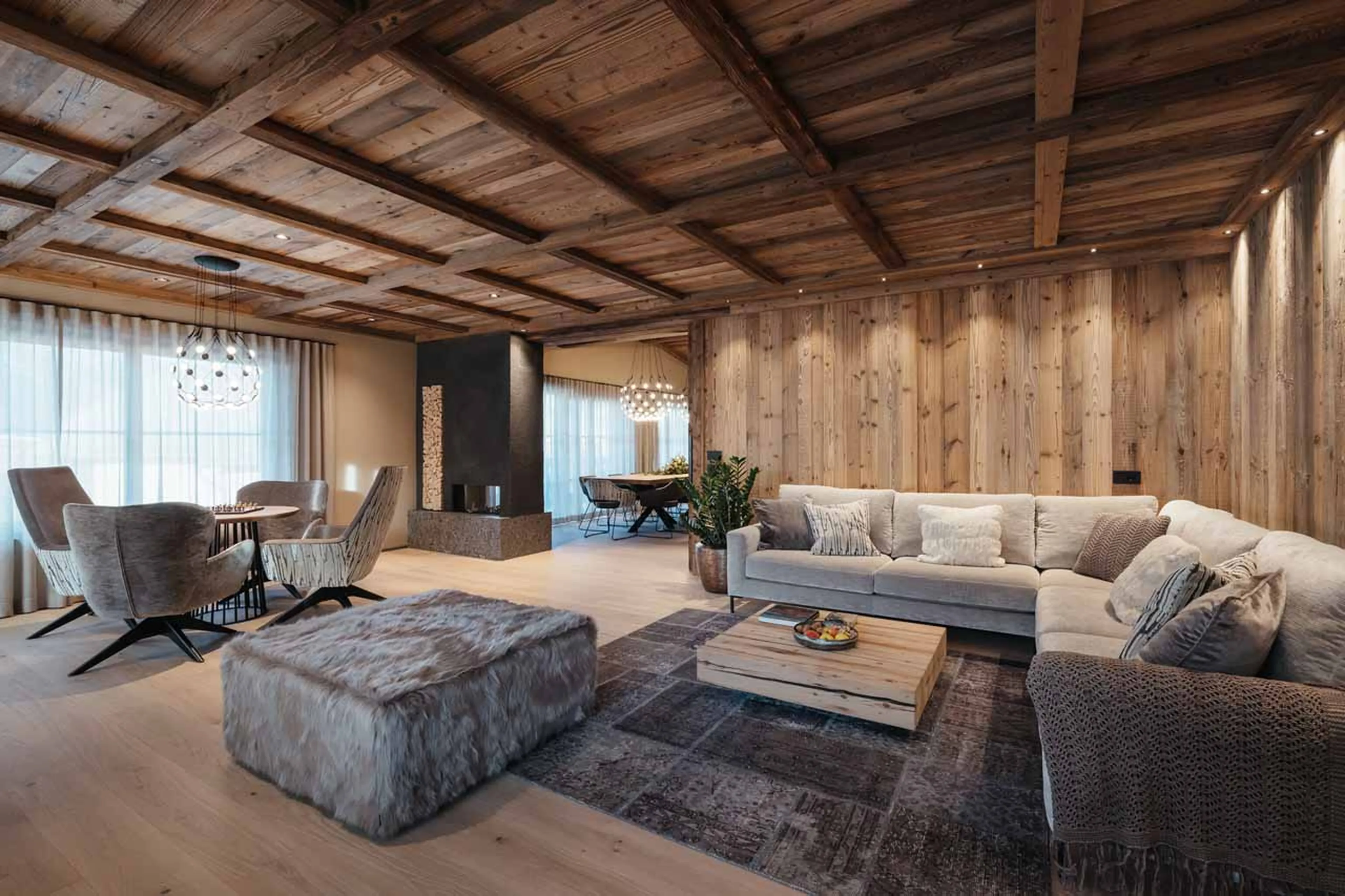 Living room at Chalet Pescosta in Kronplatz