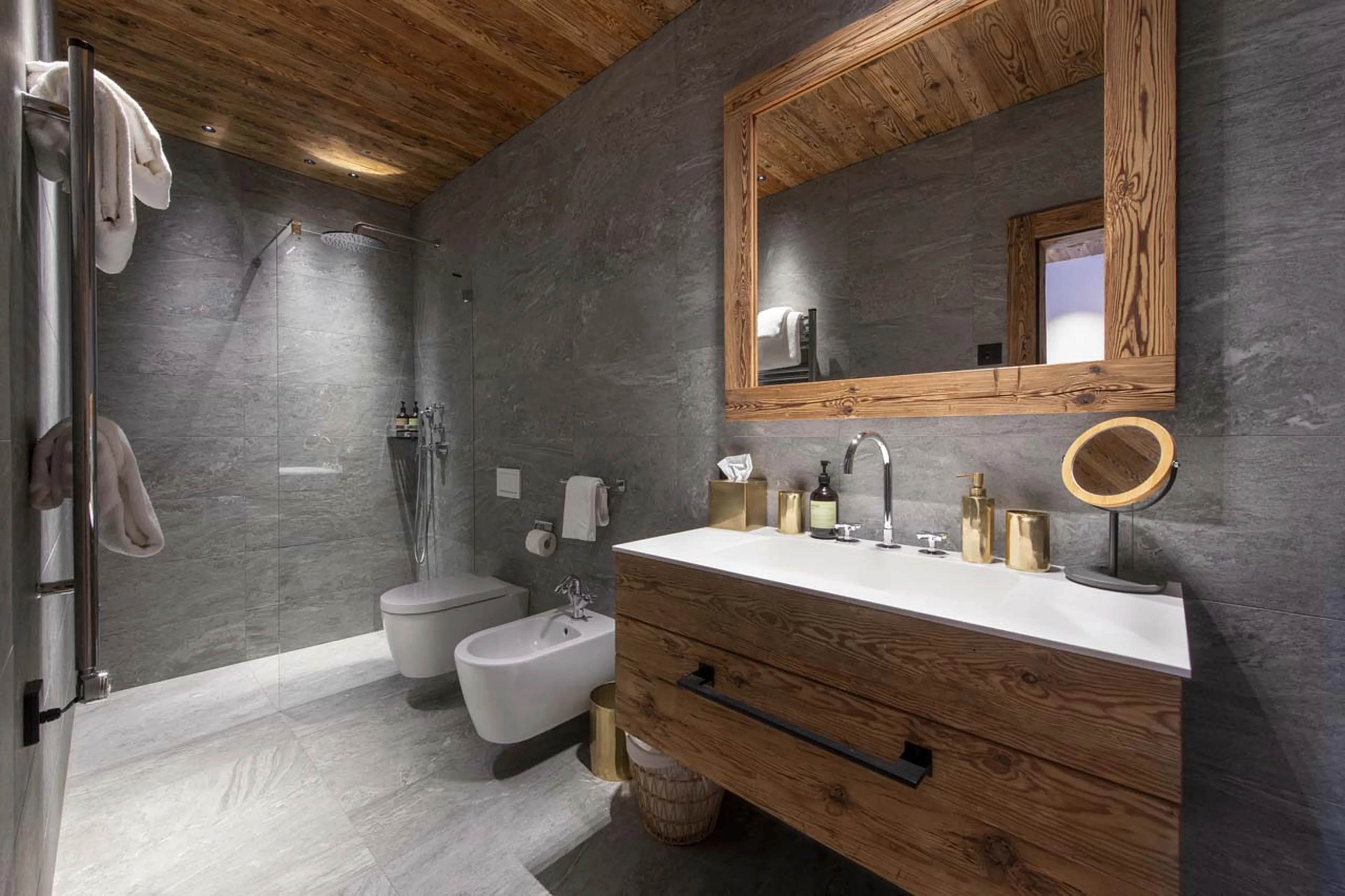 Shower room three at Chalet Peter Pan in Verbier