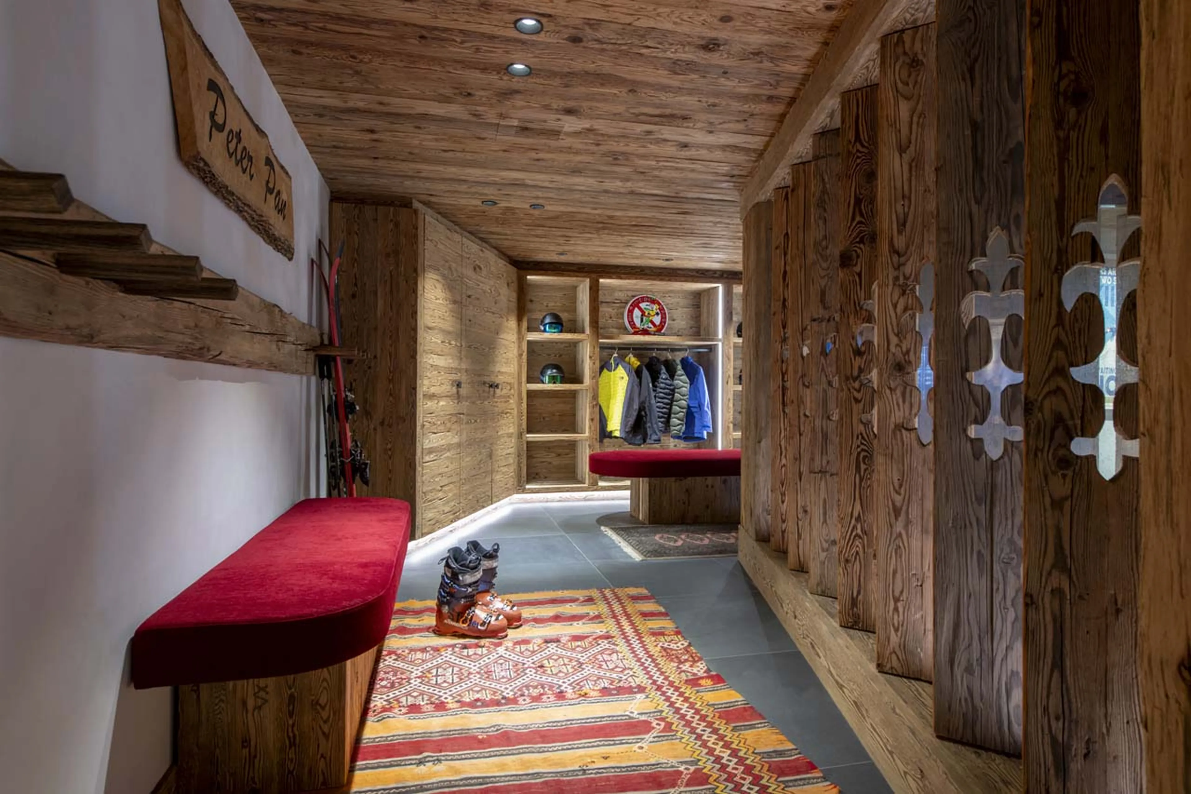 Ski room at Chalet Peter Pan in Verbier