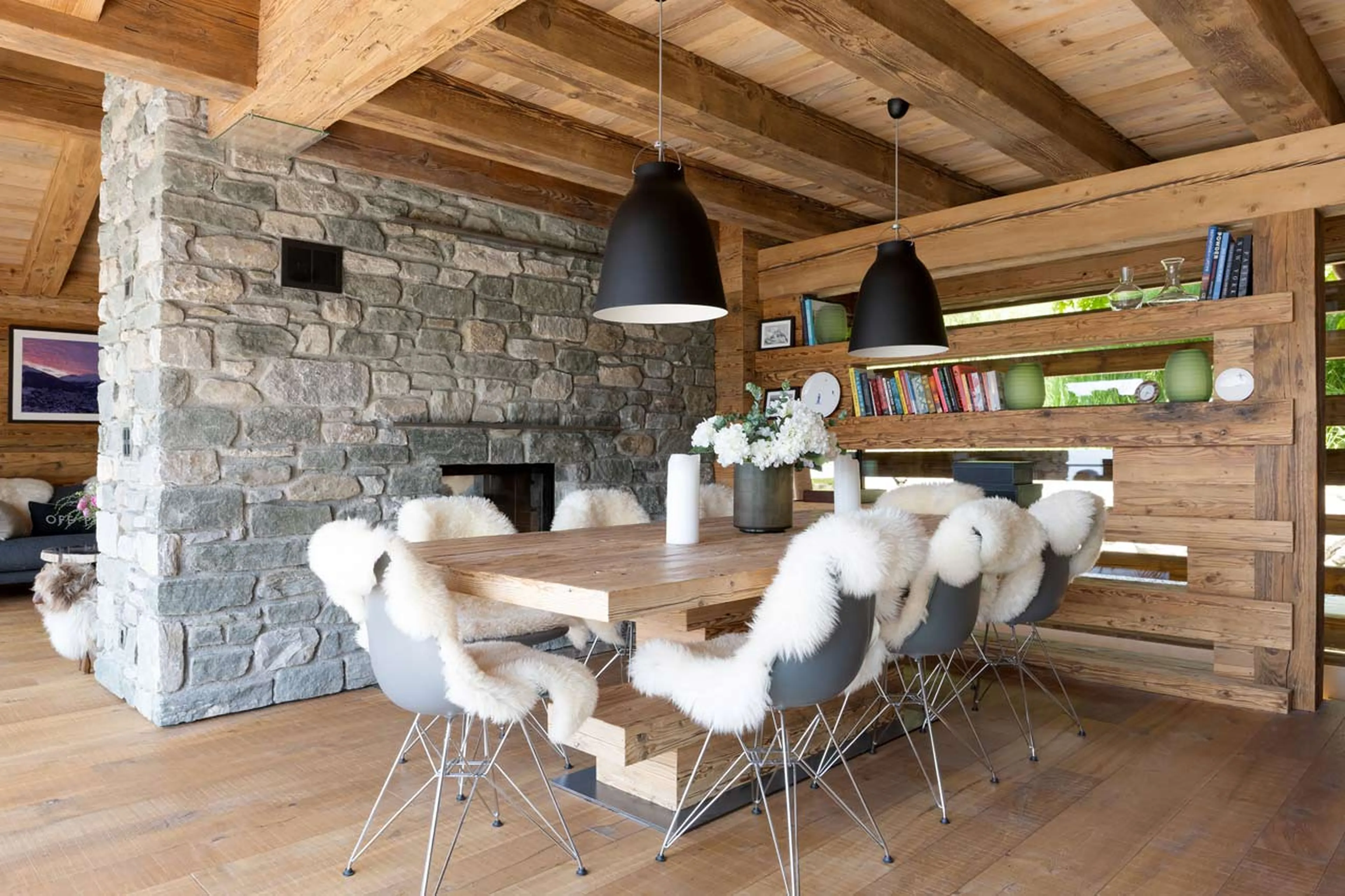 Dining table at Chalet Petheo in Verbier