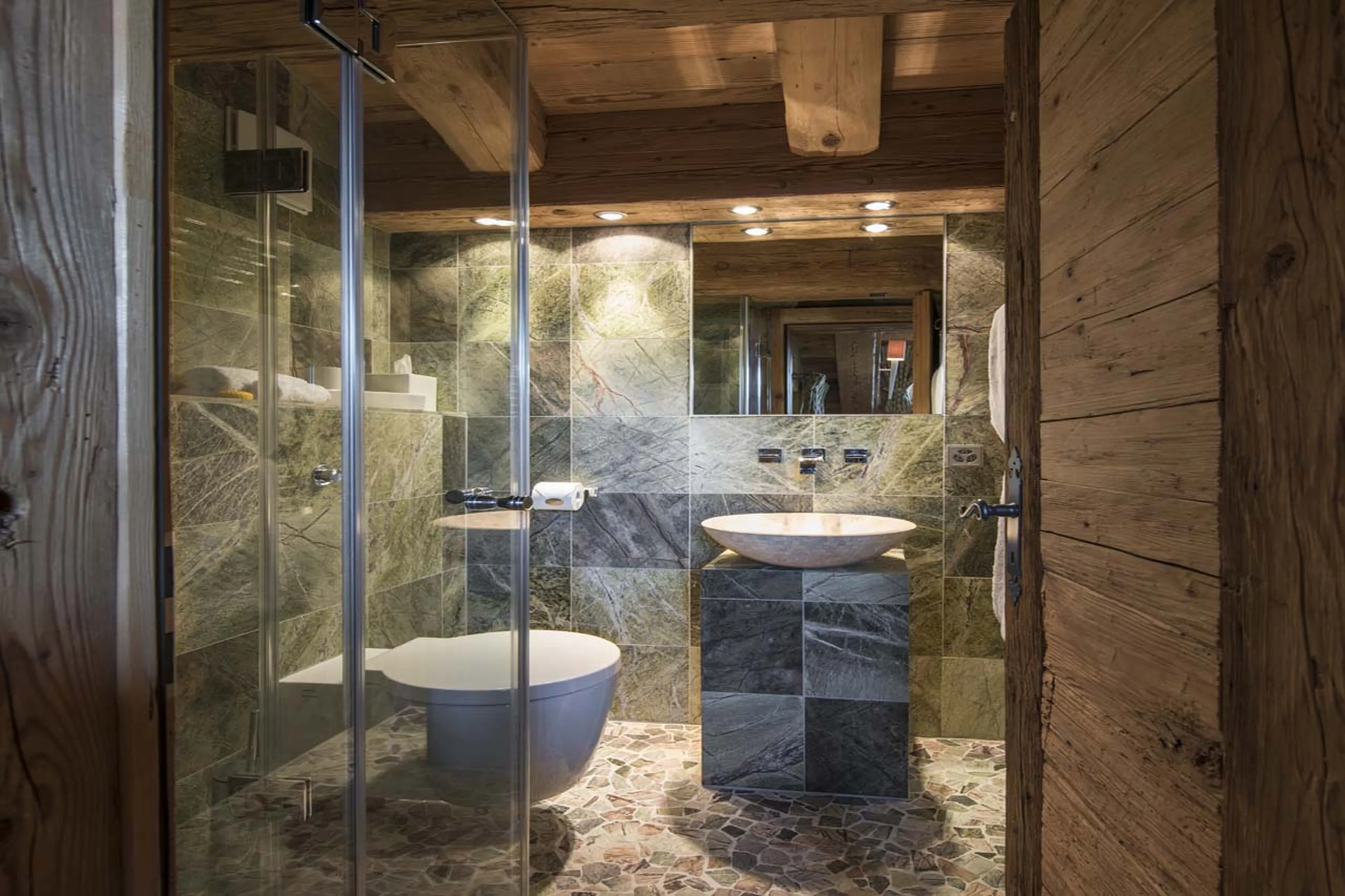 Bathroom three at Chalet Petit Ours in Verbier