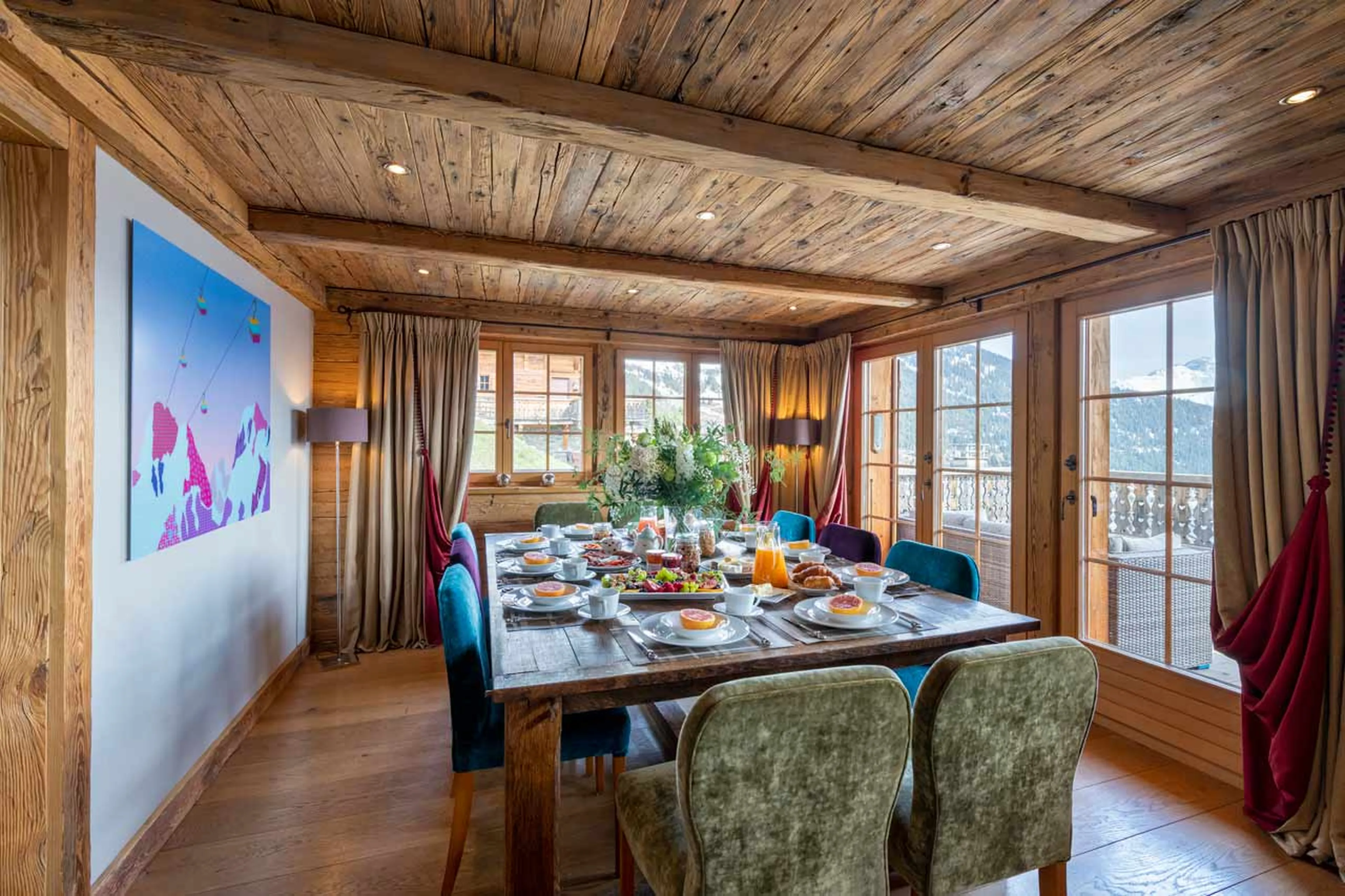 Dining area at Chalet Petit Ours in Verbier