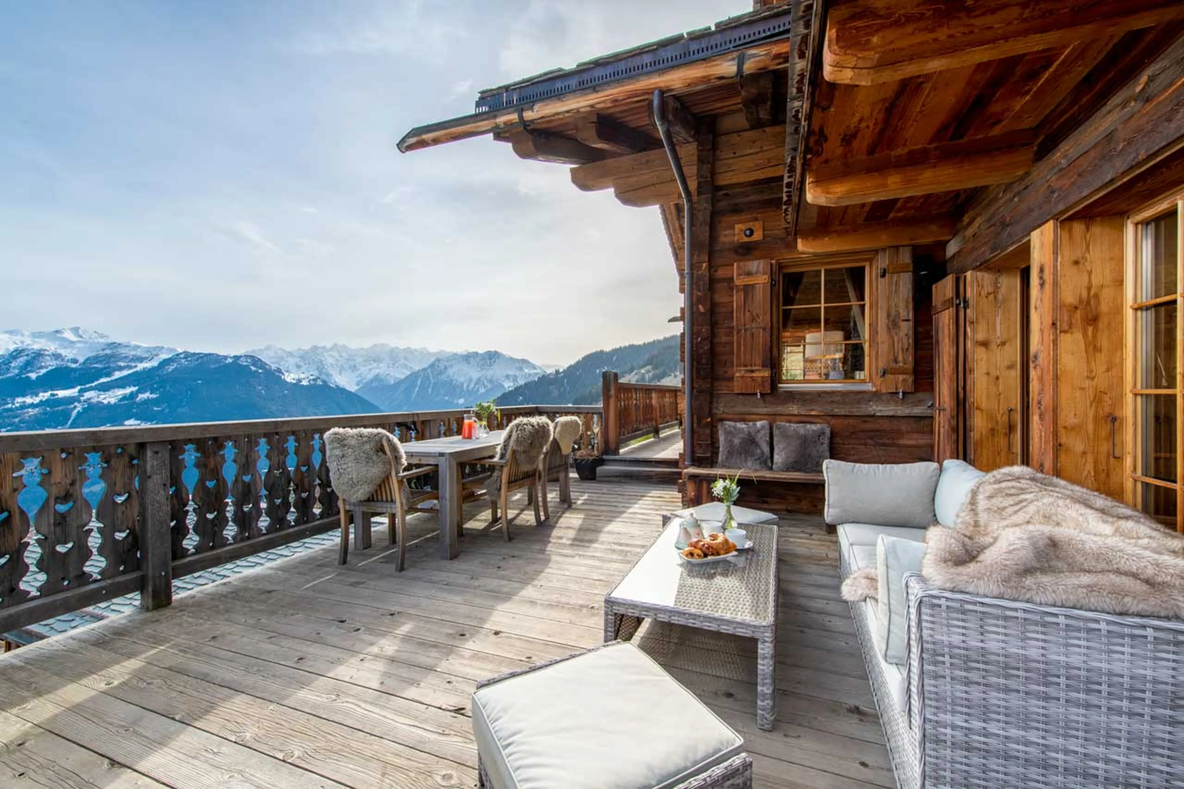 Terrace at Chalet Petit Ours in Verbier