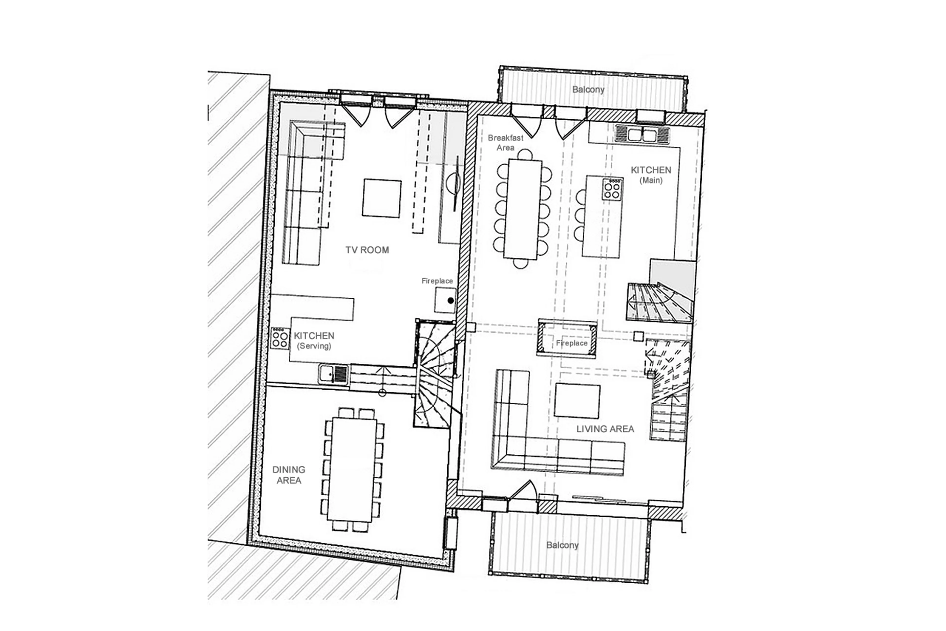 Second level floor plan of Chalet Pierremont in Courchevel Le Praz