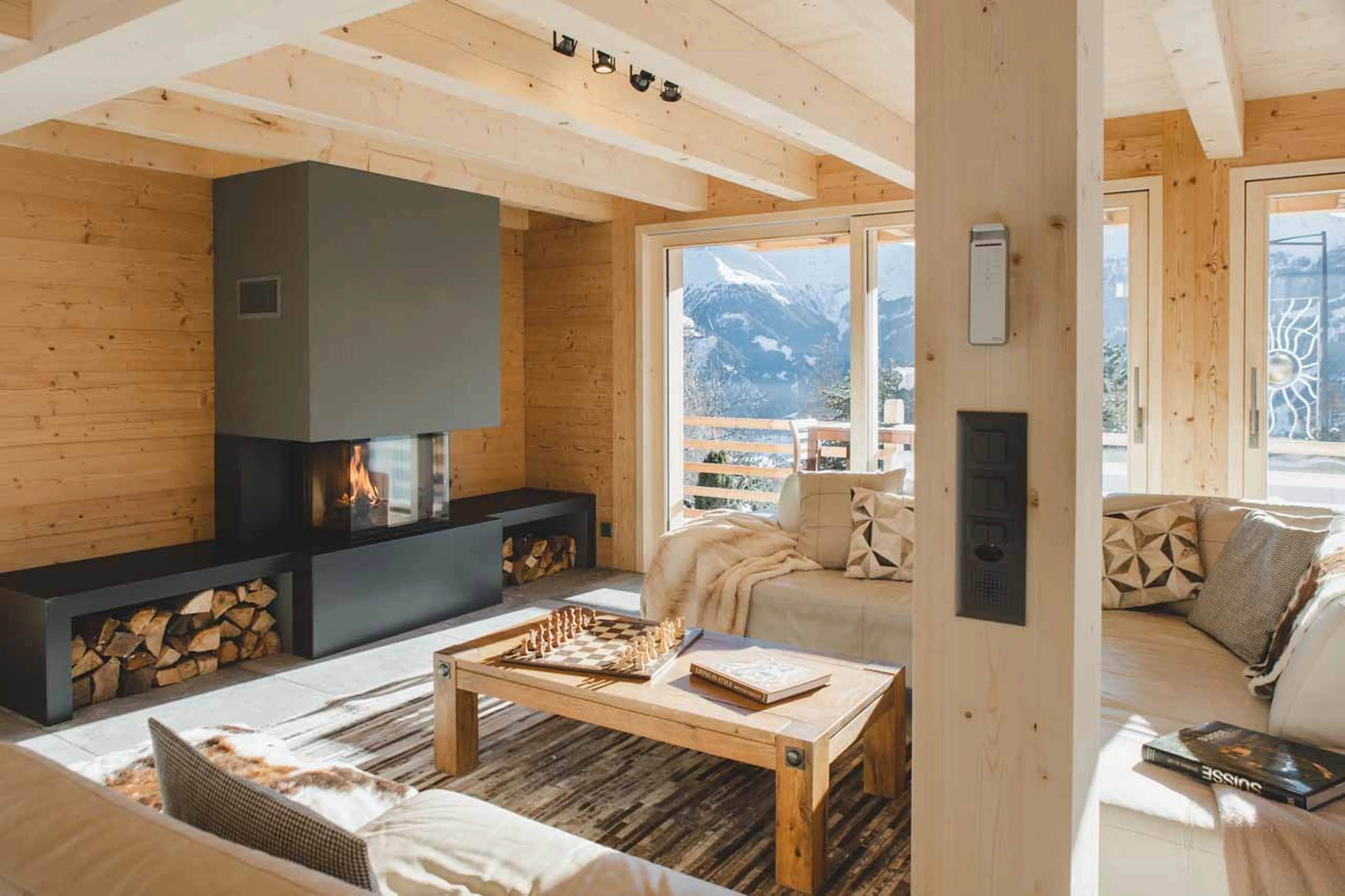 Living area at Chalet Pierrepointe in Verbier