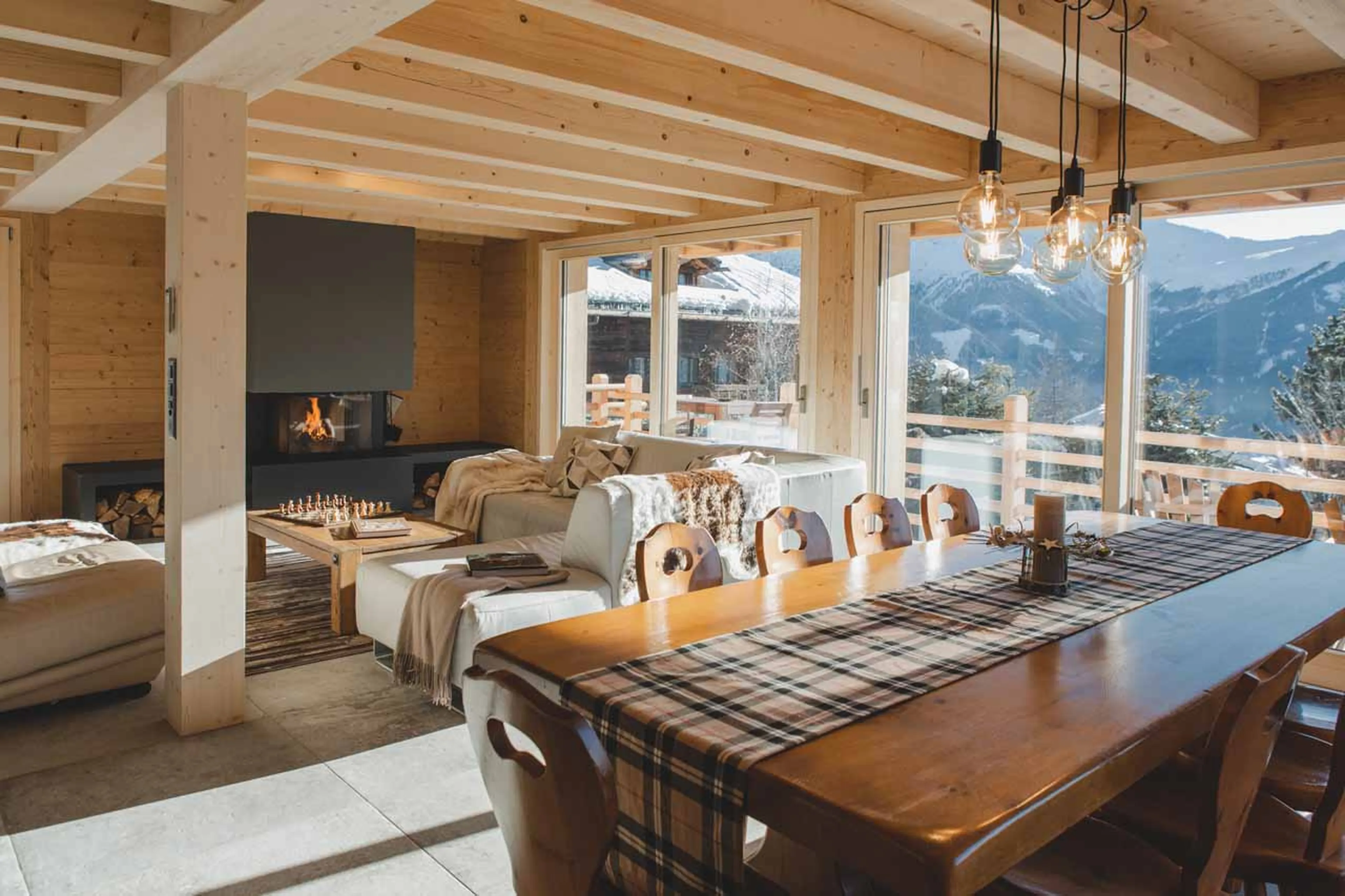 Dining area at Chalet Pierrepointe in Verbier