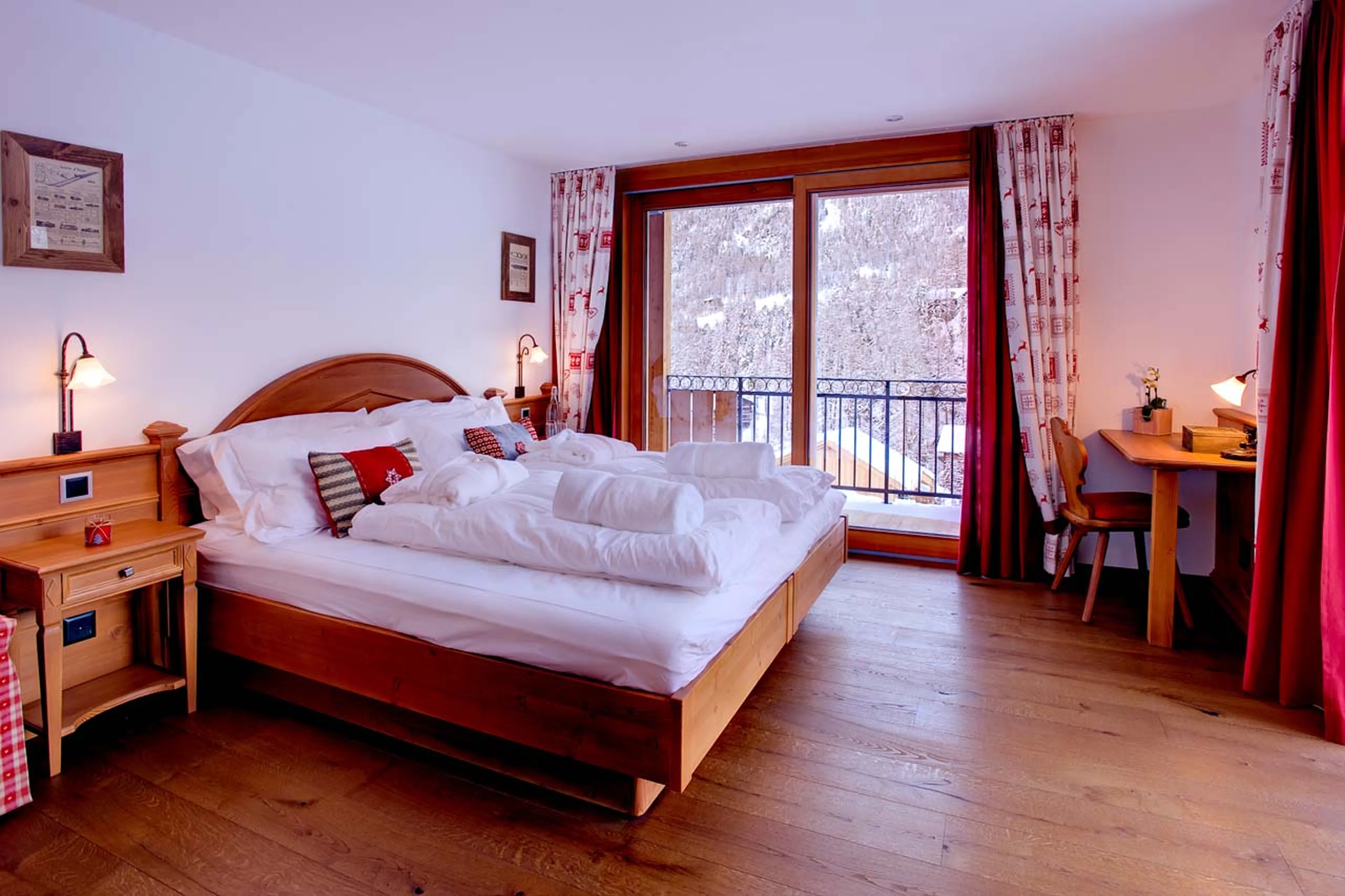 Bedroom one at Chalet Pollux in Zermatt