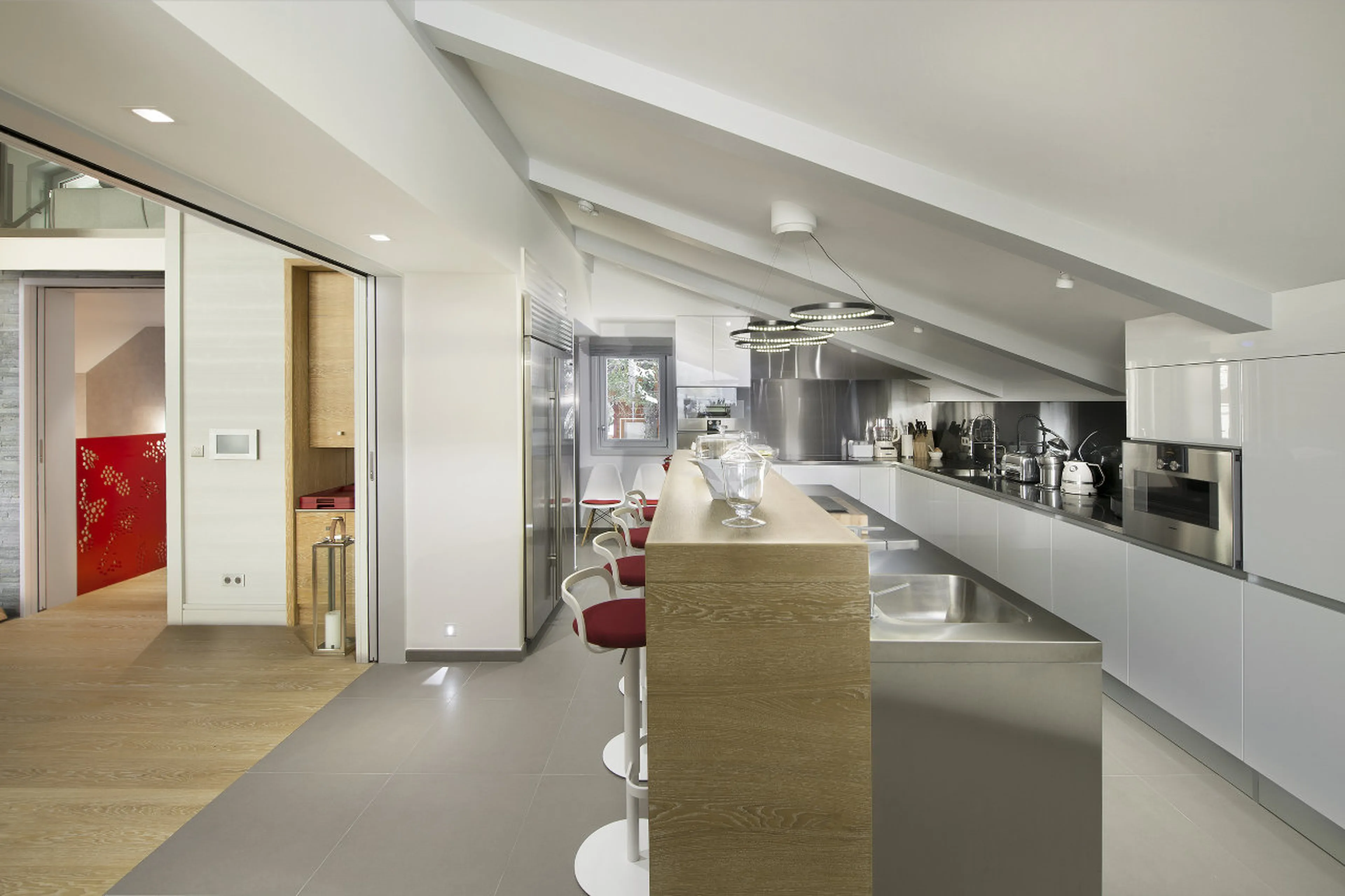 Semi-separated fully equipped kitchen in Chalet Pow Pow, Courchevel 1850