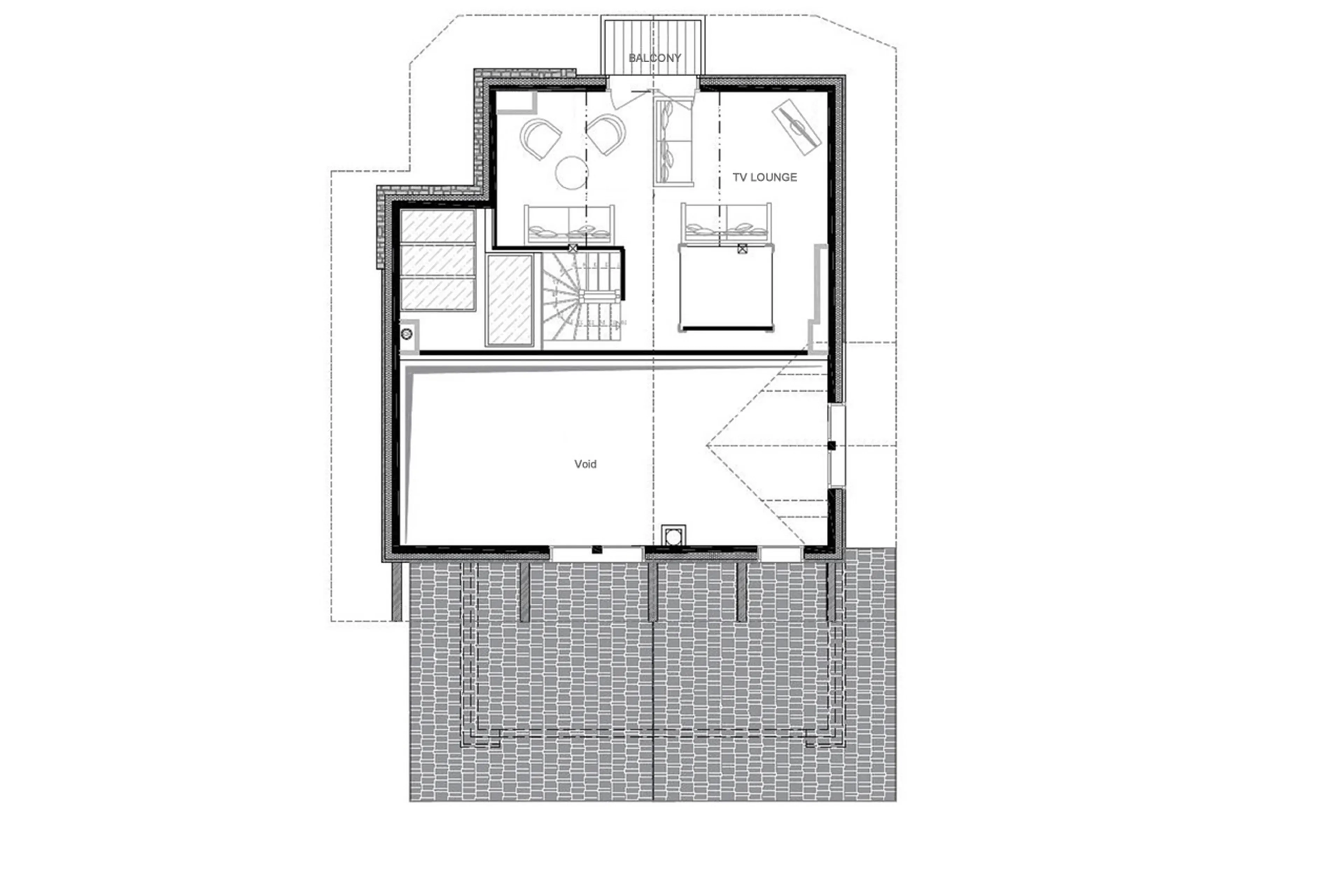 Mezzanine floor plan for Chalet Pure Black Crystal in St-Martin-de-Belleville