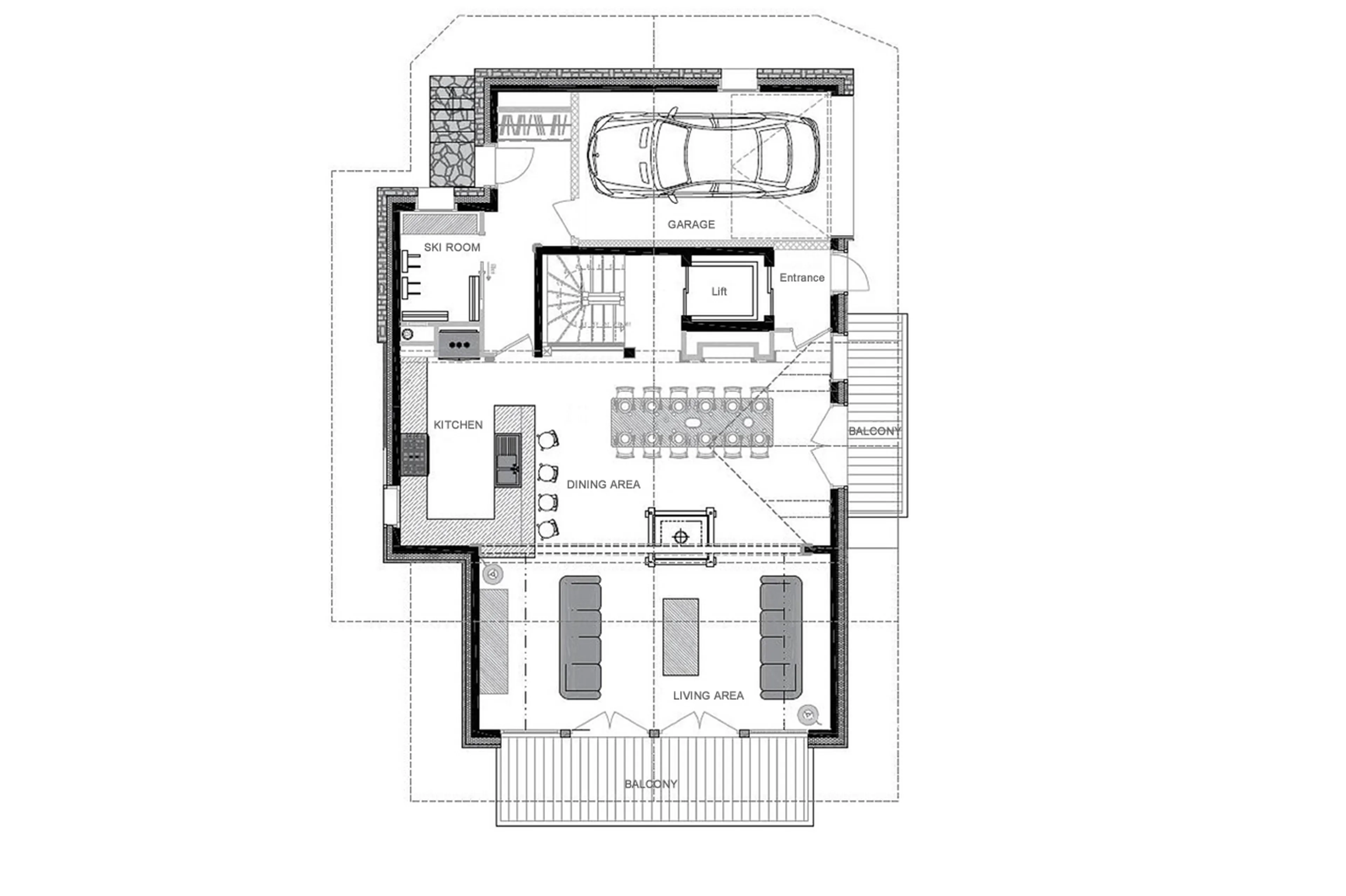 Level 2 floor plan for Chalet Pure Black Crystal in St-Martin-de-Belleville