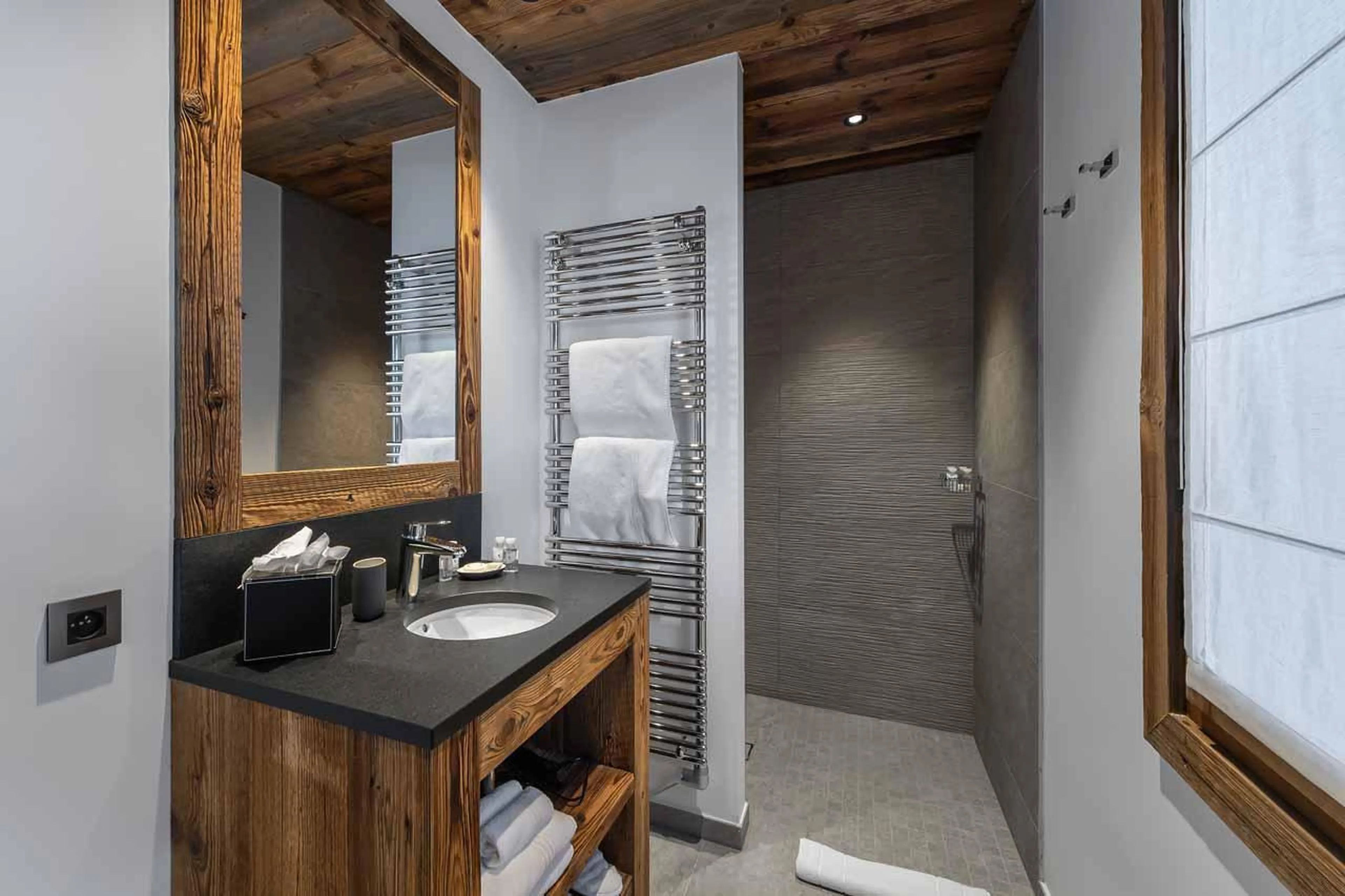 Shower room four at Chalet Pure White Crystal in St Martin de Belleville
