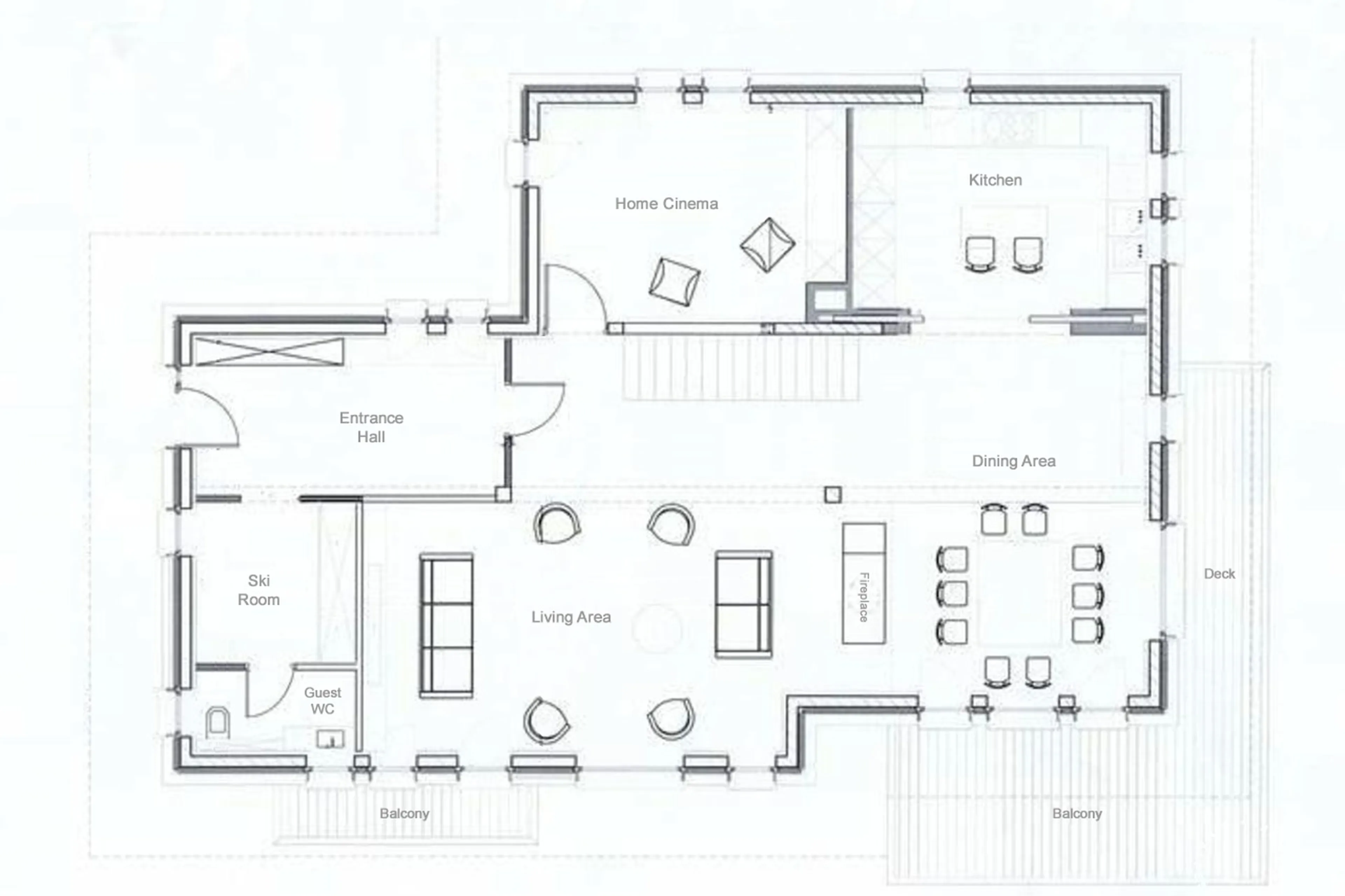 Level 0 floor plan of Chalet Quebec in St Martin de Belleville