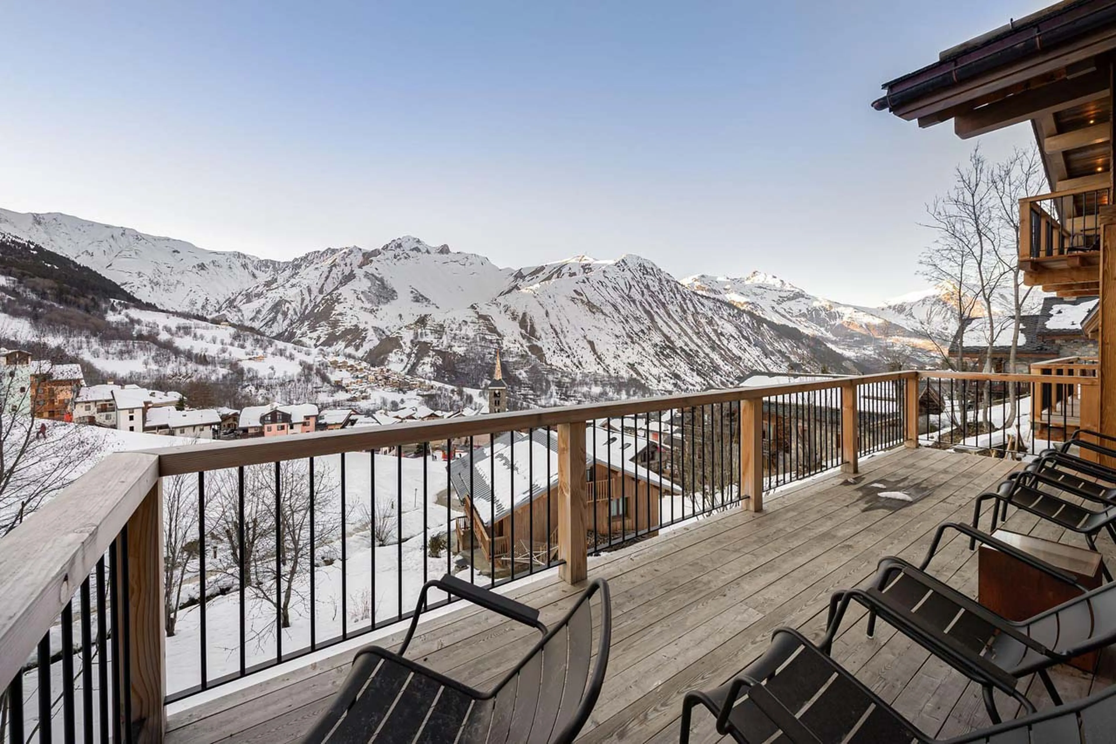 Terrace at Chalet Quebec in St Martin de Belleville