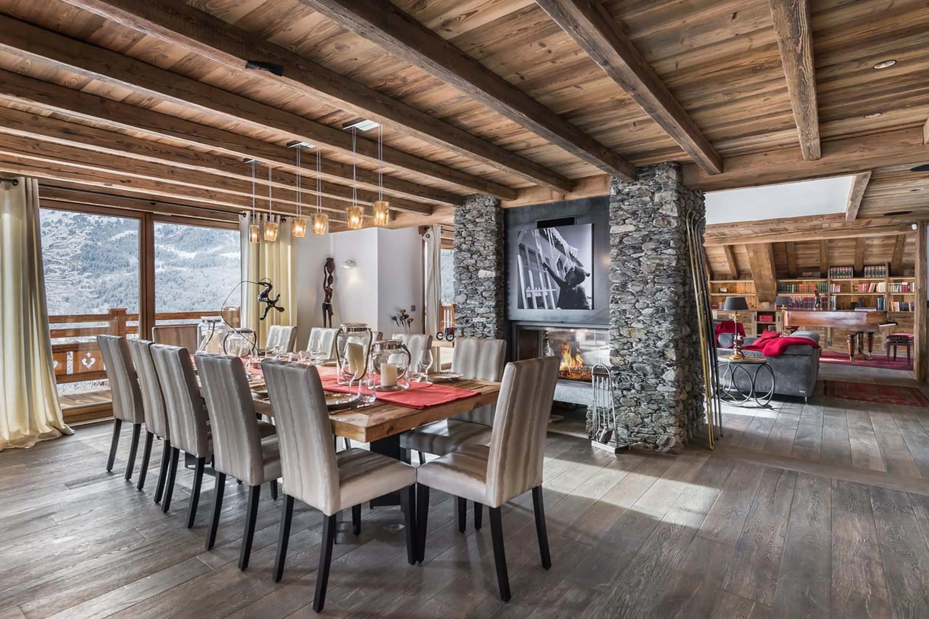 Dining room at Chalet Queen Mijane in Meribel