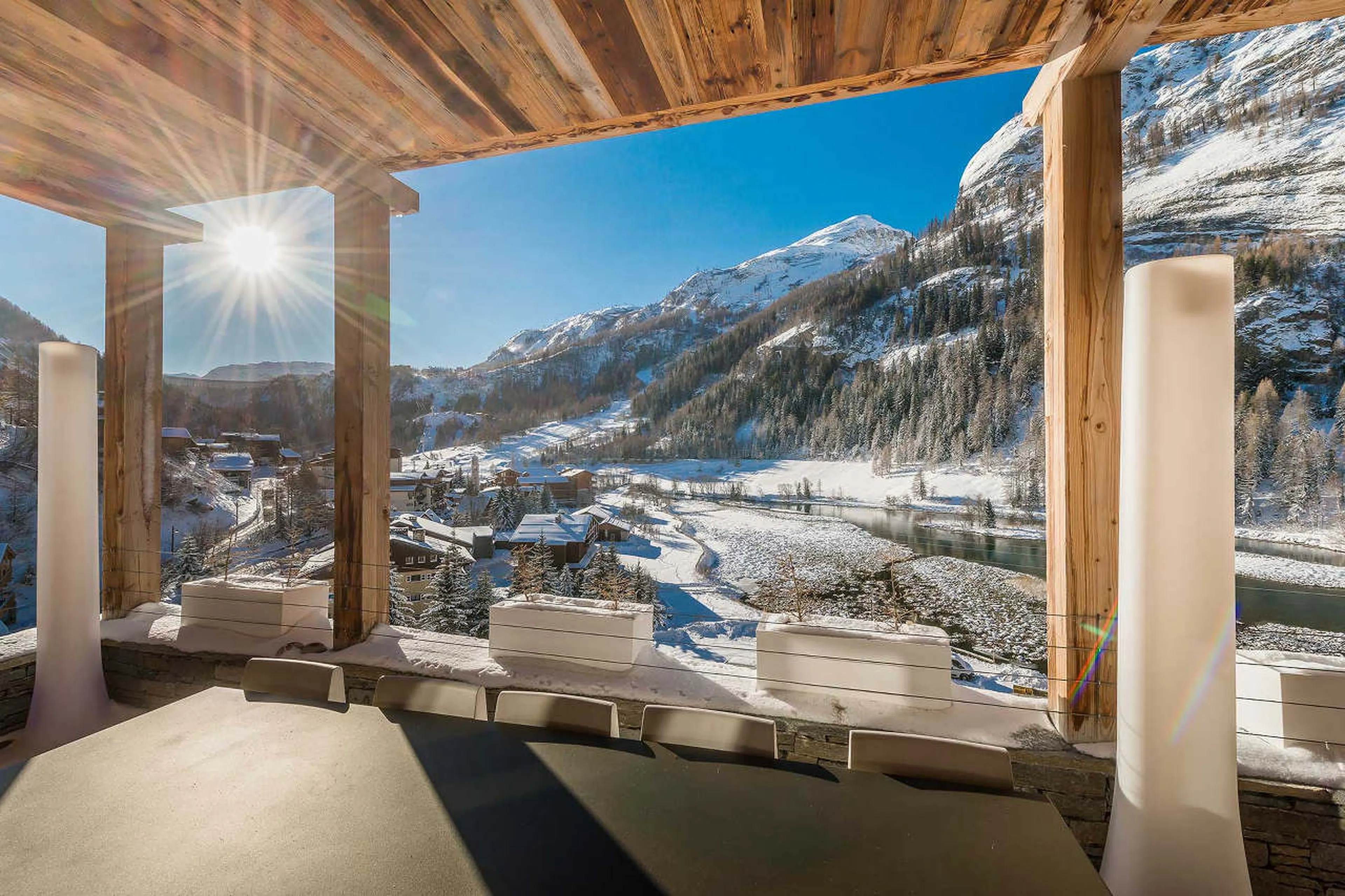 View from terrace of Chalet Quezac in Tignes