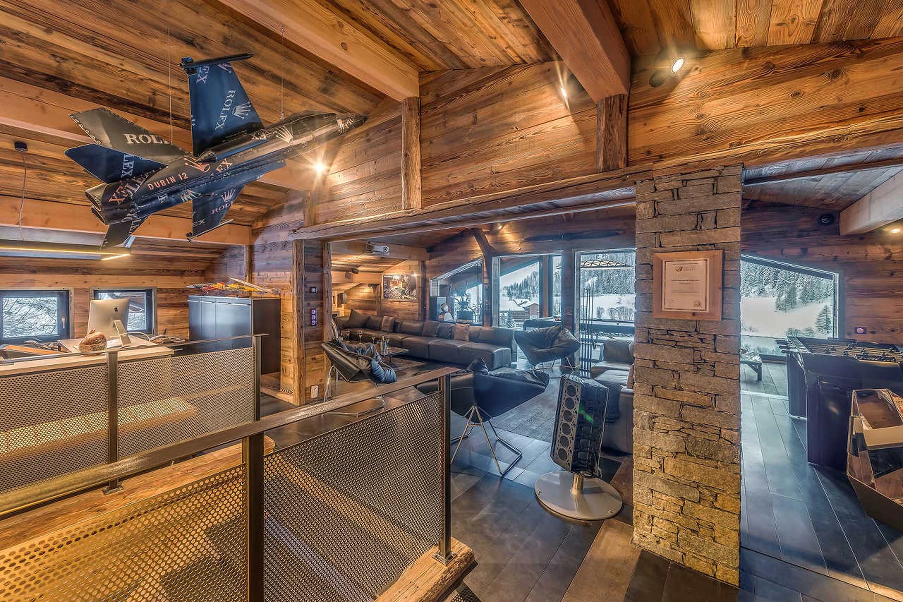 Entrance to open plan living area at Chalet Quezac in Tignes