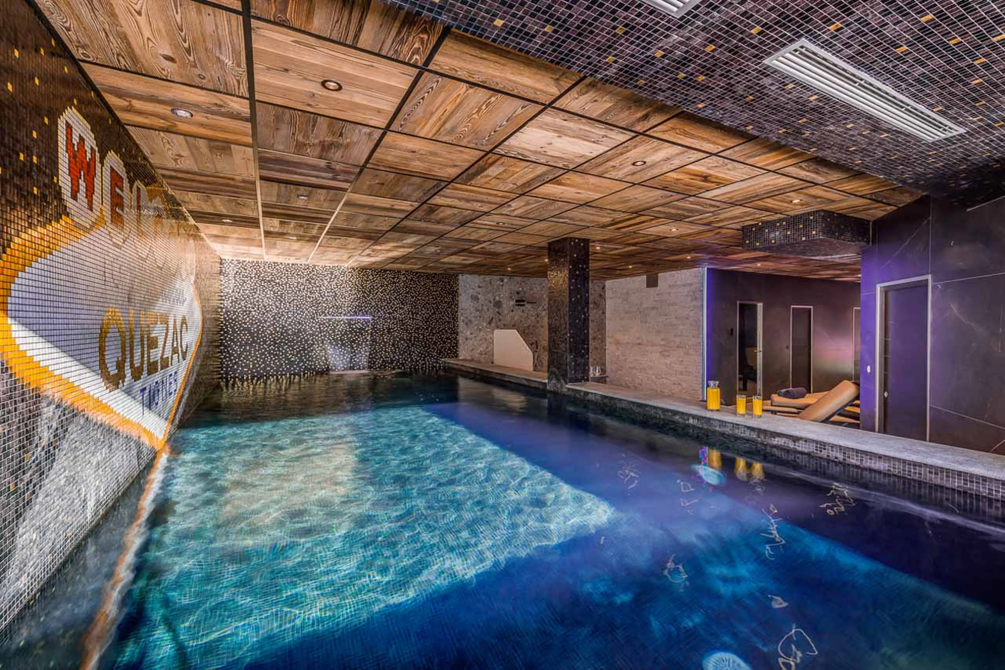 Indoor pool in daytime at Chalet Quezac in Tignes