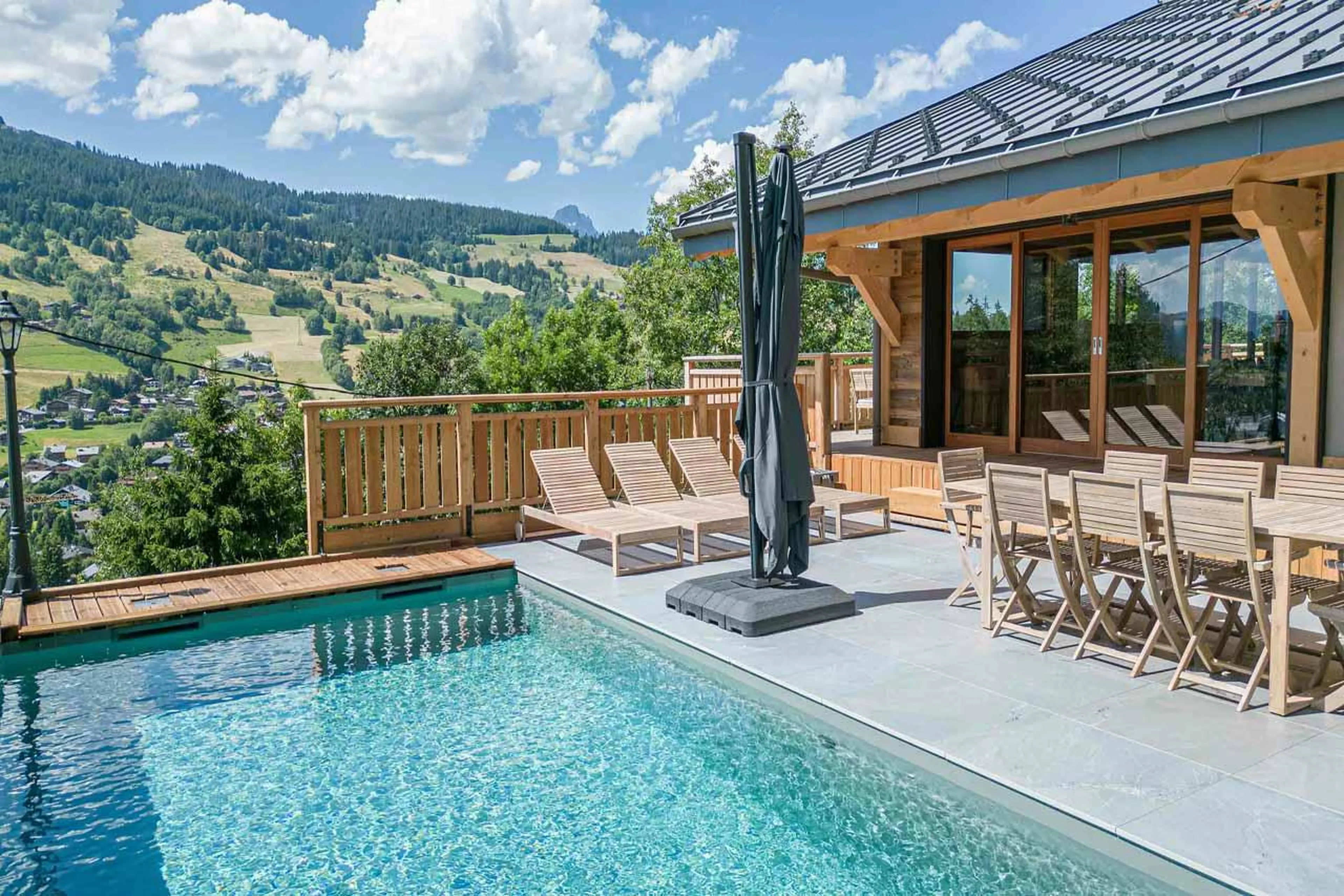 Outdoor pool at Chalet R Family in Megeve