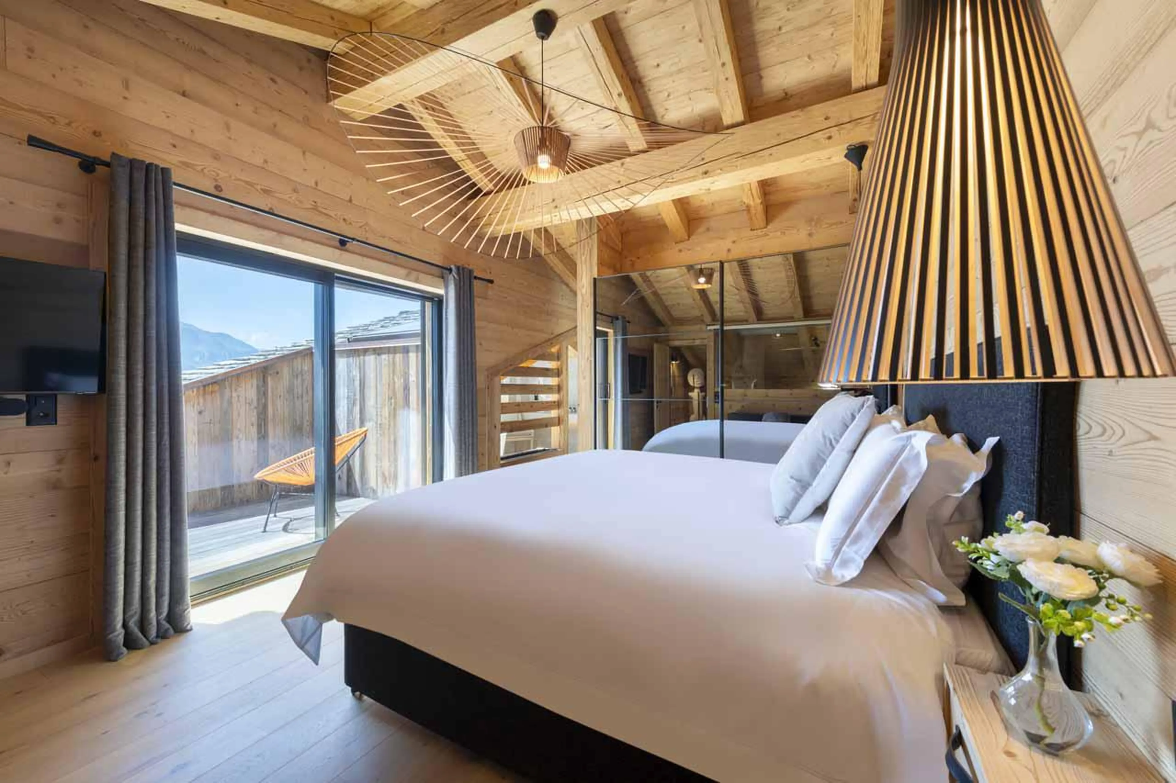 Master bedroom in Chalet Ranch, Verbier