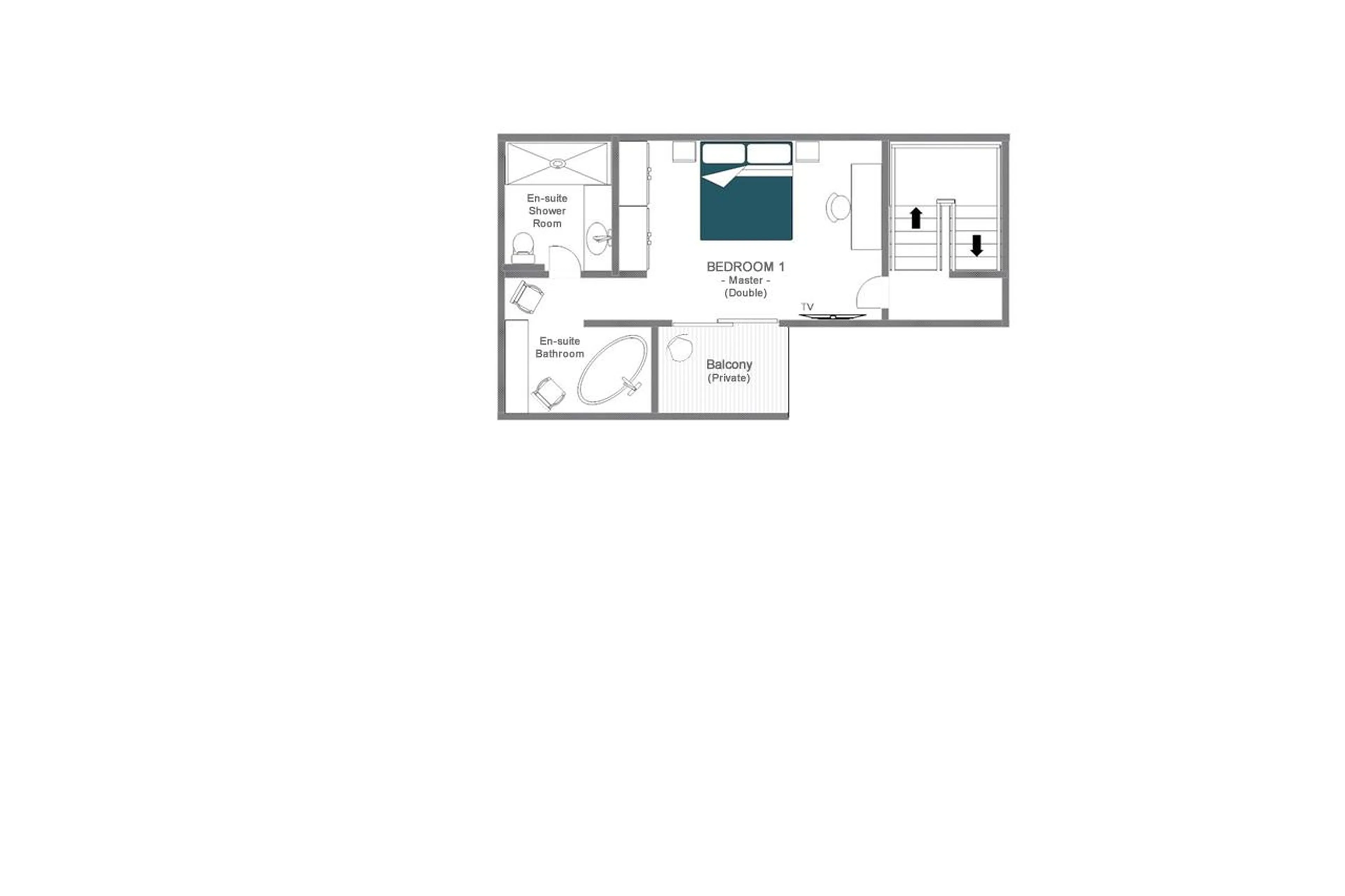 Top level floor plan of Chalet Ranch in Verbier