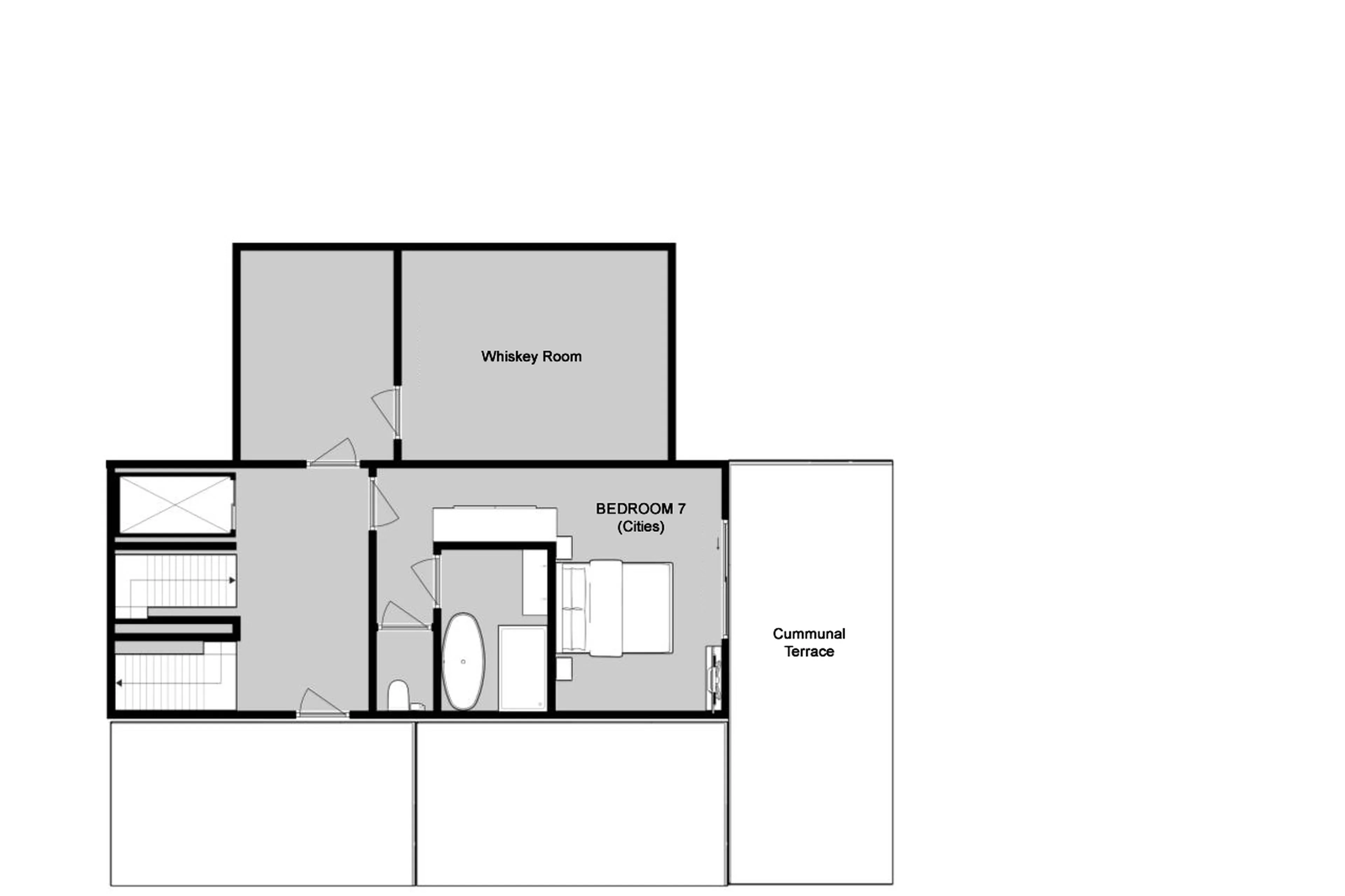 Level 1 floor plan of Chalet Raven in Tignes