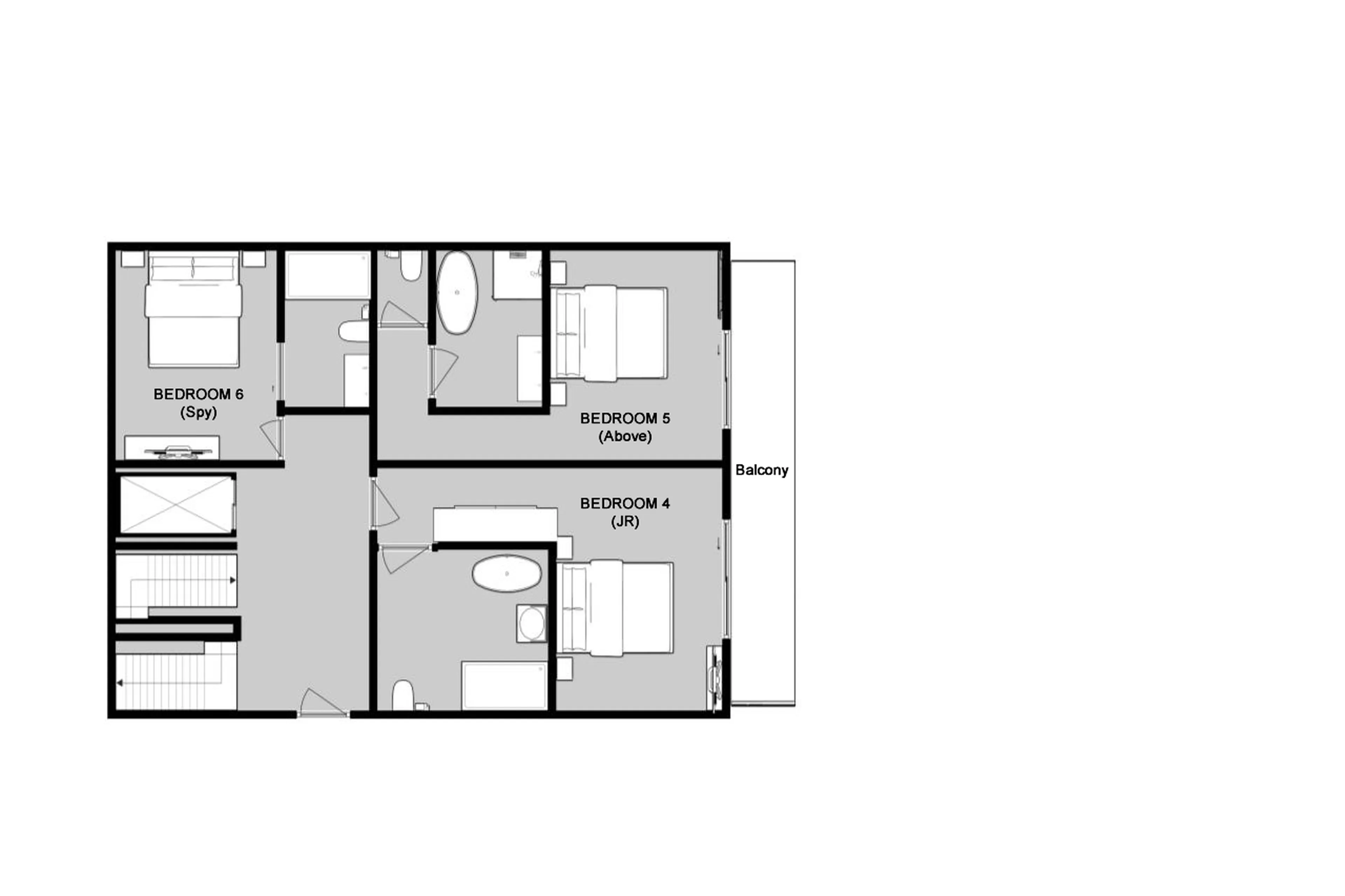 Level 3 floor plan of Chalet Raven in Tignes