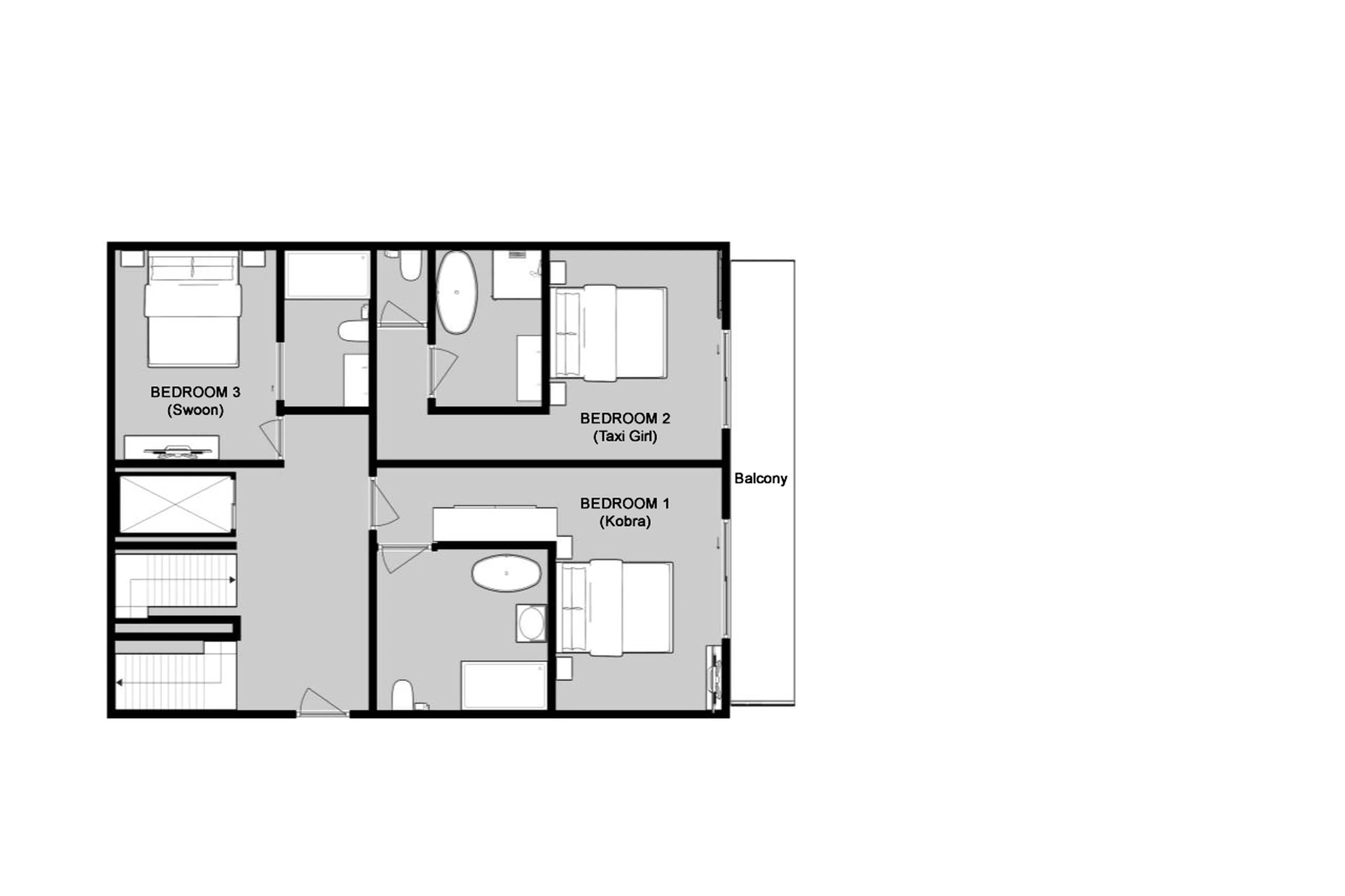Level 4 floor plan of Chalet Raven in Tignes
