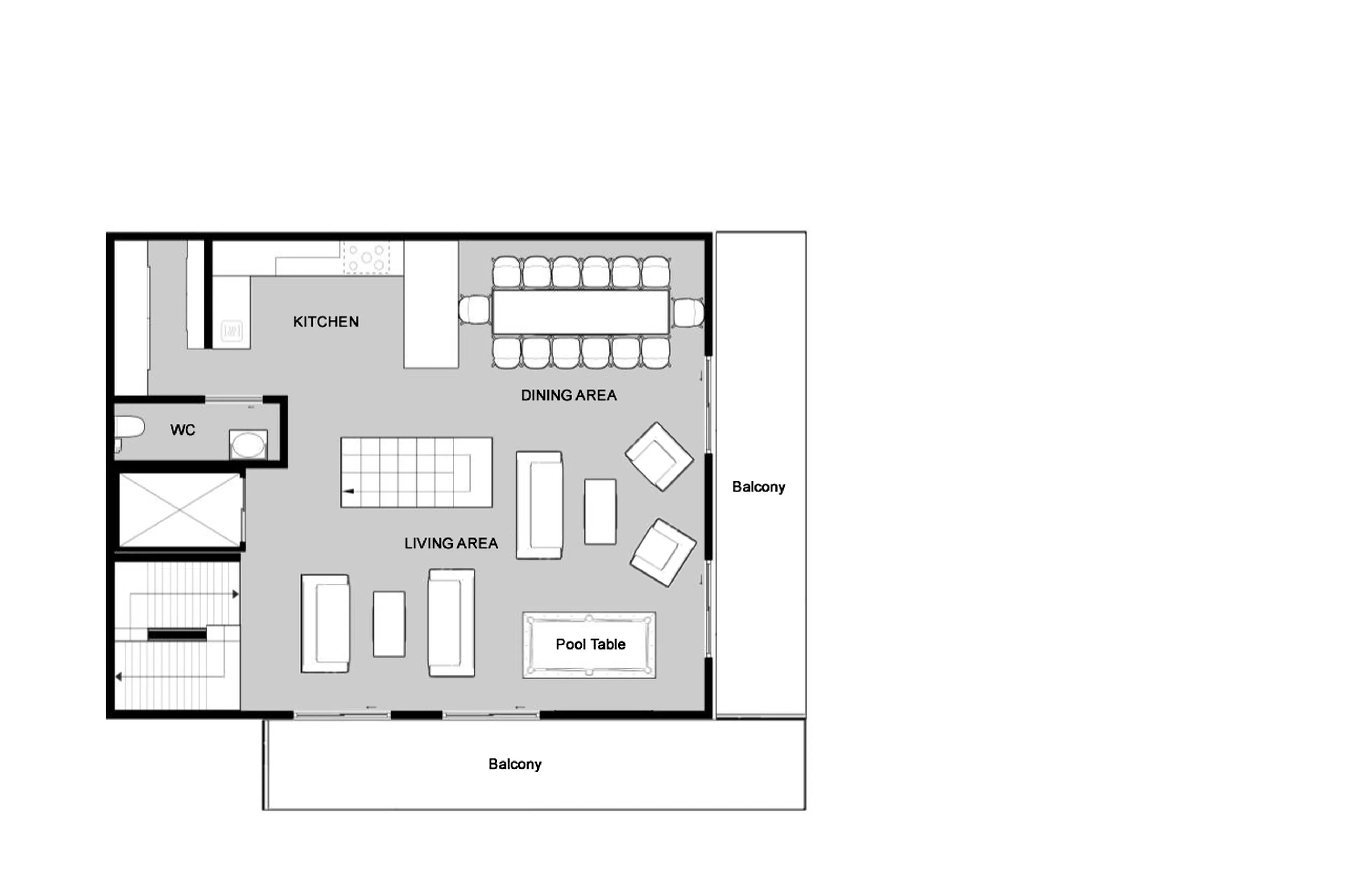 Level 5 floor plan of Chalet Raven in Tignes