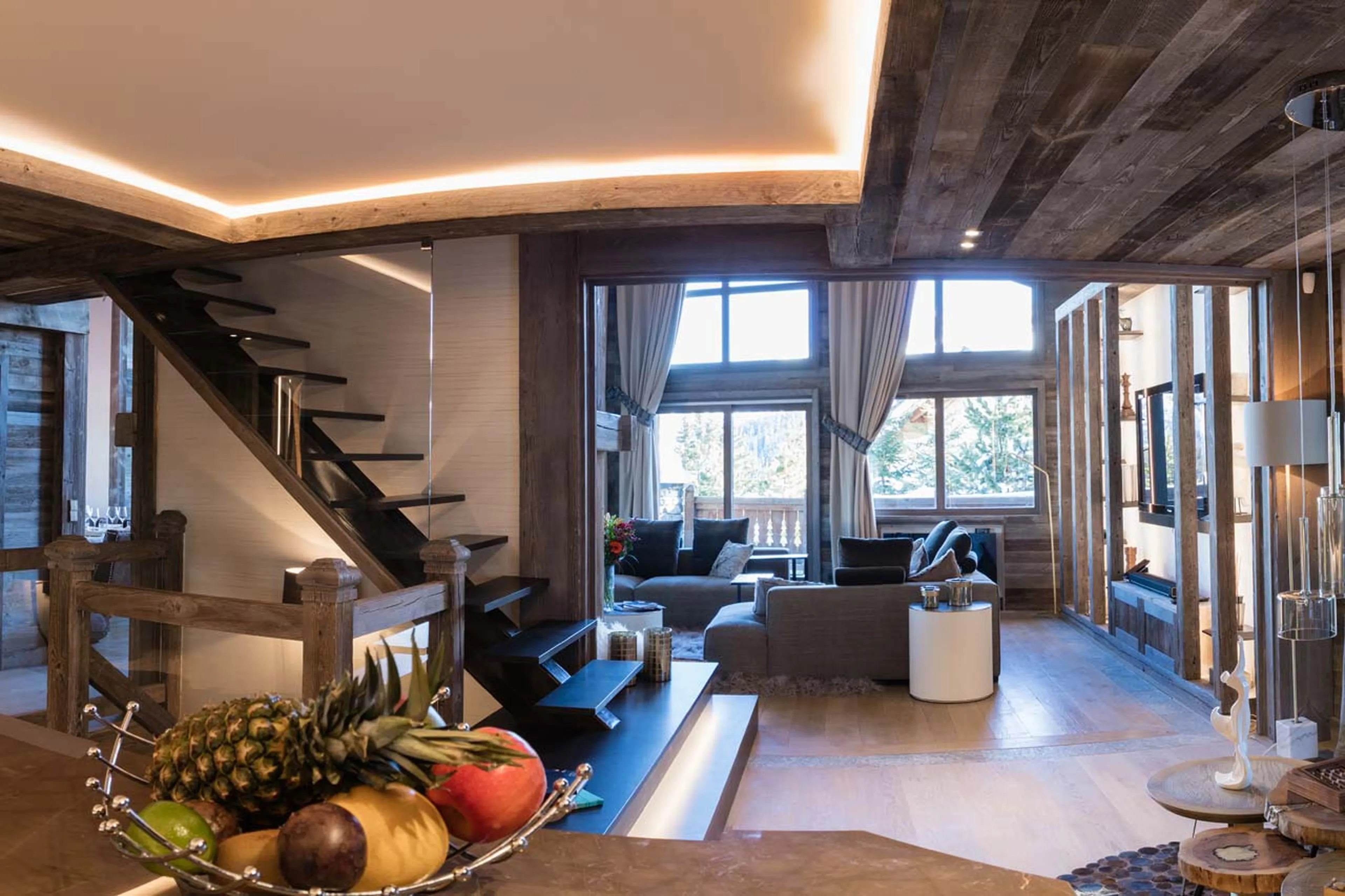 View from the bar at Chalet Razzie in Courchevel 1850