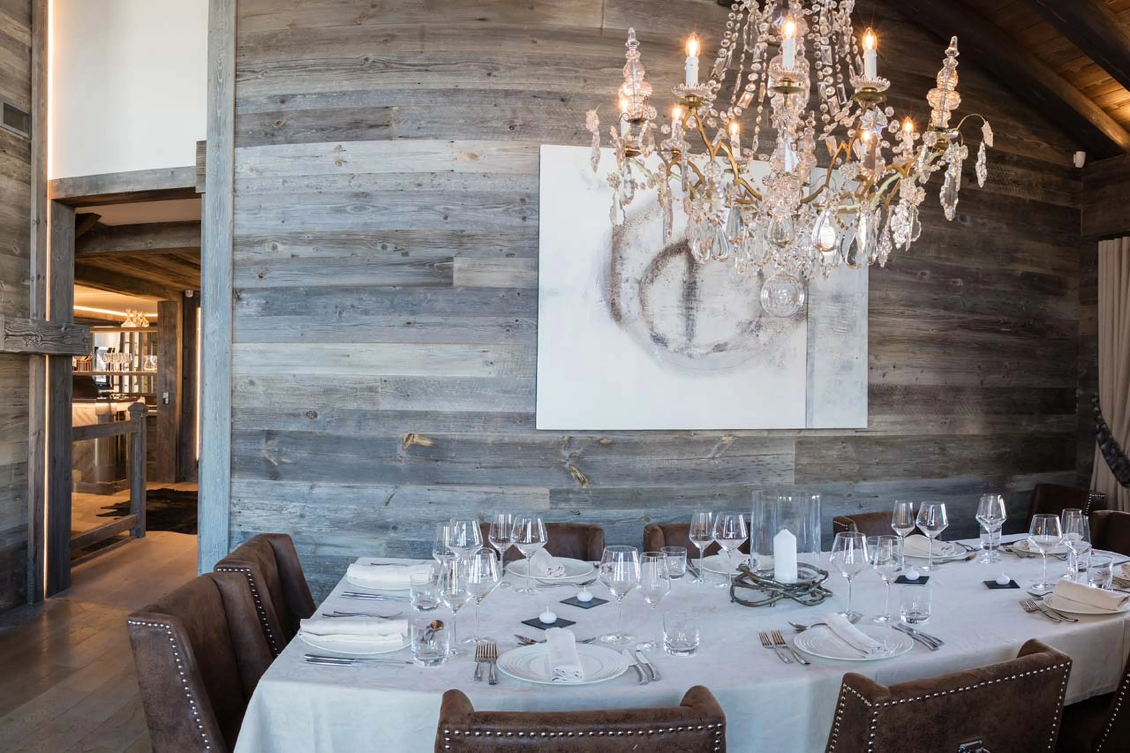 Dining table seating 10 at Chalet Razzie in Courchevel 1850