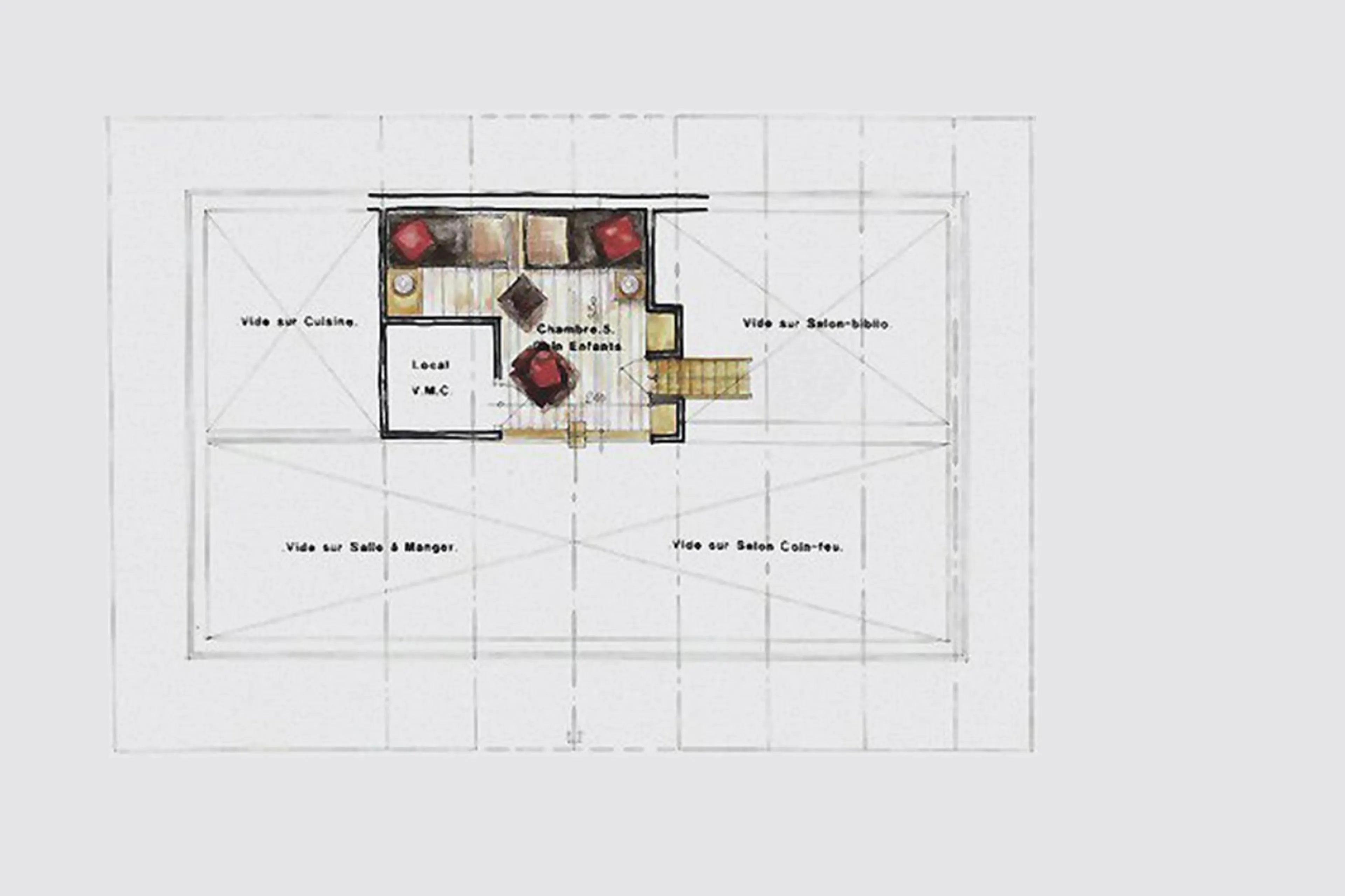 Mezzanine floor plan of Chalet Reine des Pres in Megeve