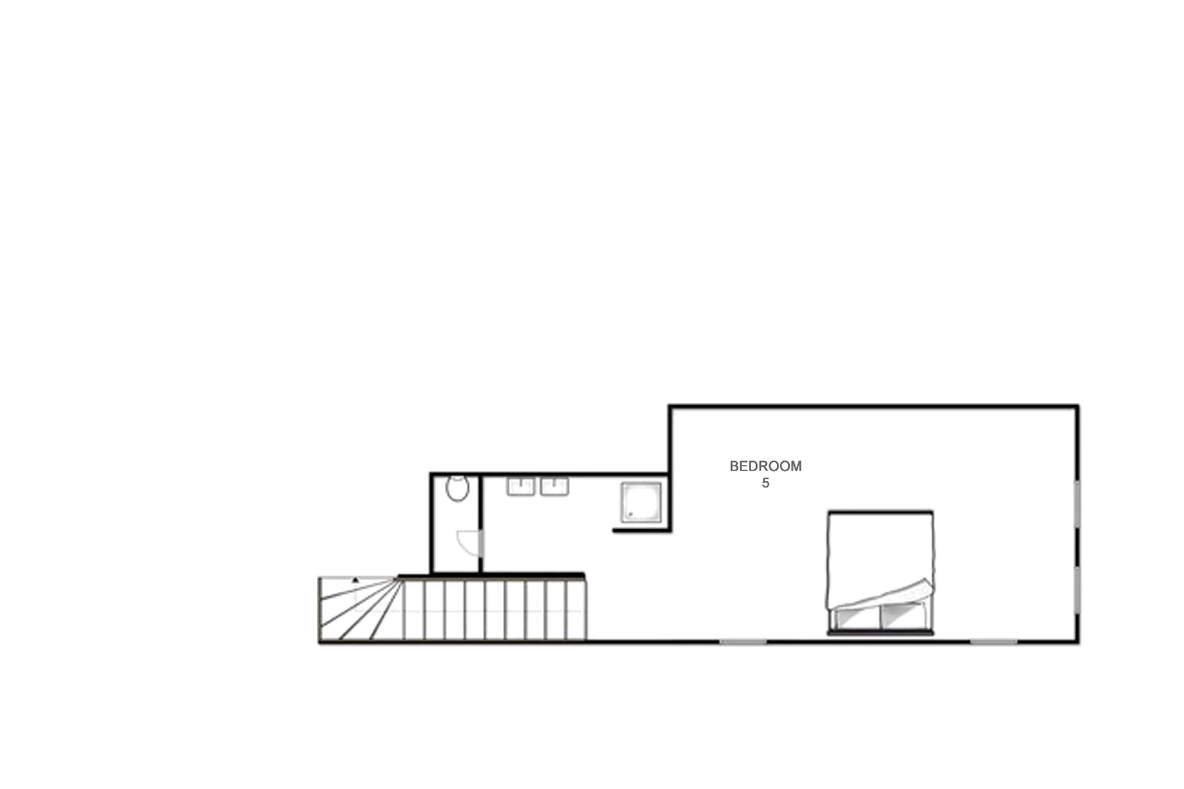 Top level floor plan of Chalet Rive Gauche in Val d'Isere