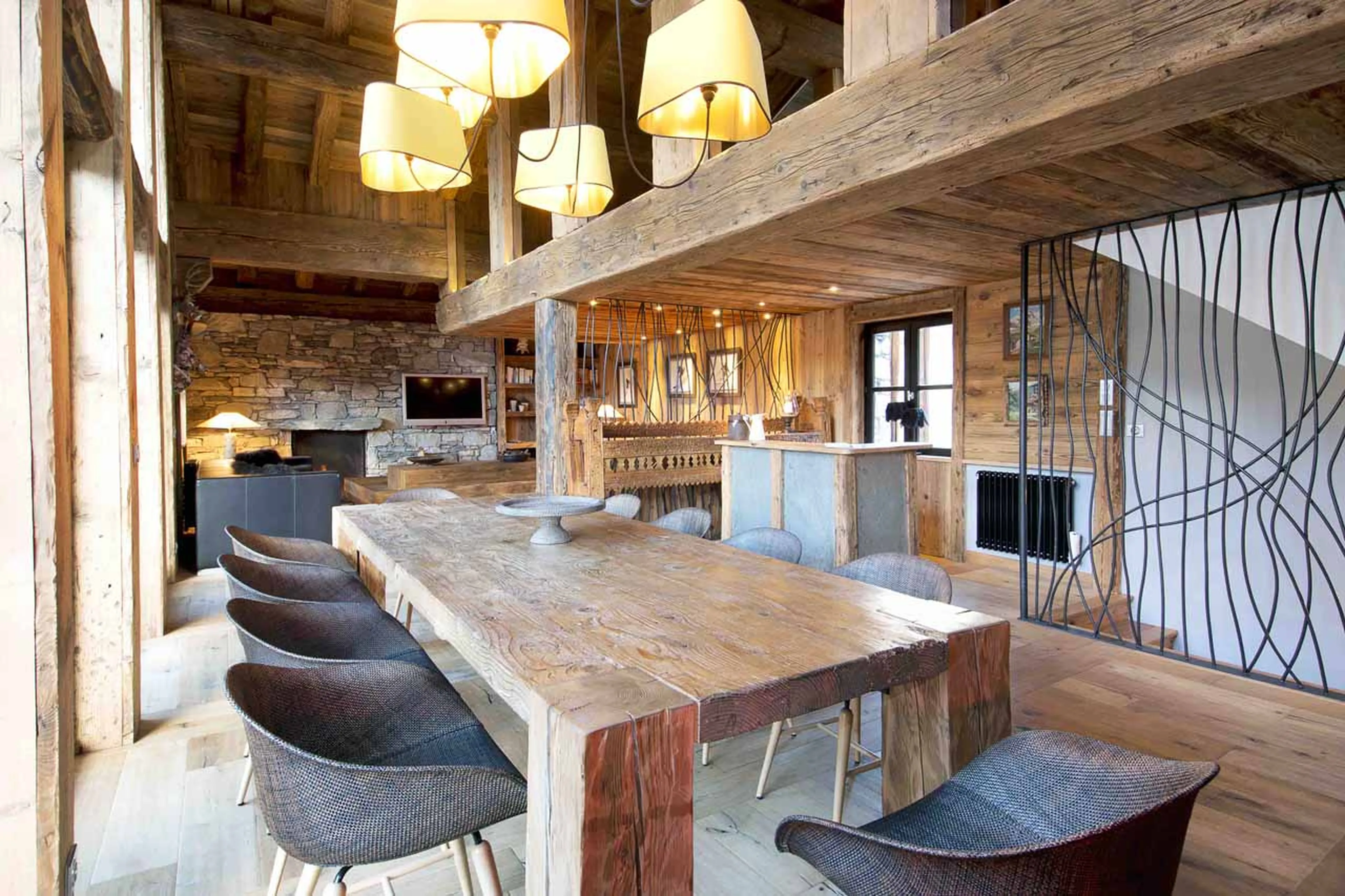 Dining area at Chalet Rive Gauche in Val d'Isere